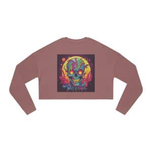 Women's Cropped Sweatshirt Fantasy Skull