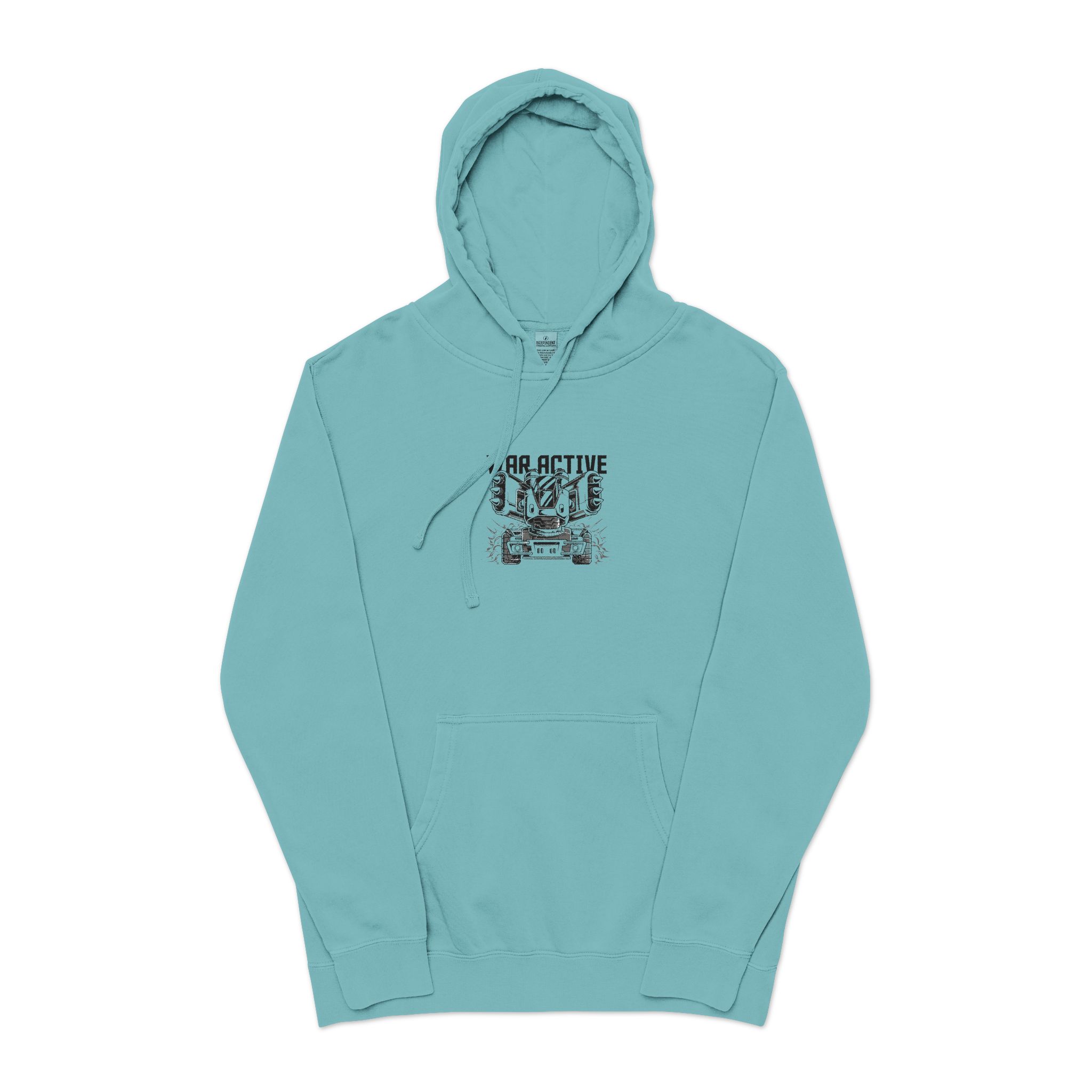 War Active 162515 Unisex Pigment Dyed Hoodie Embroidery - Image 9