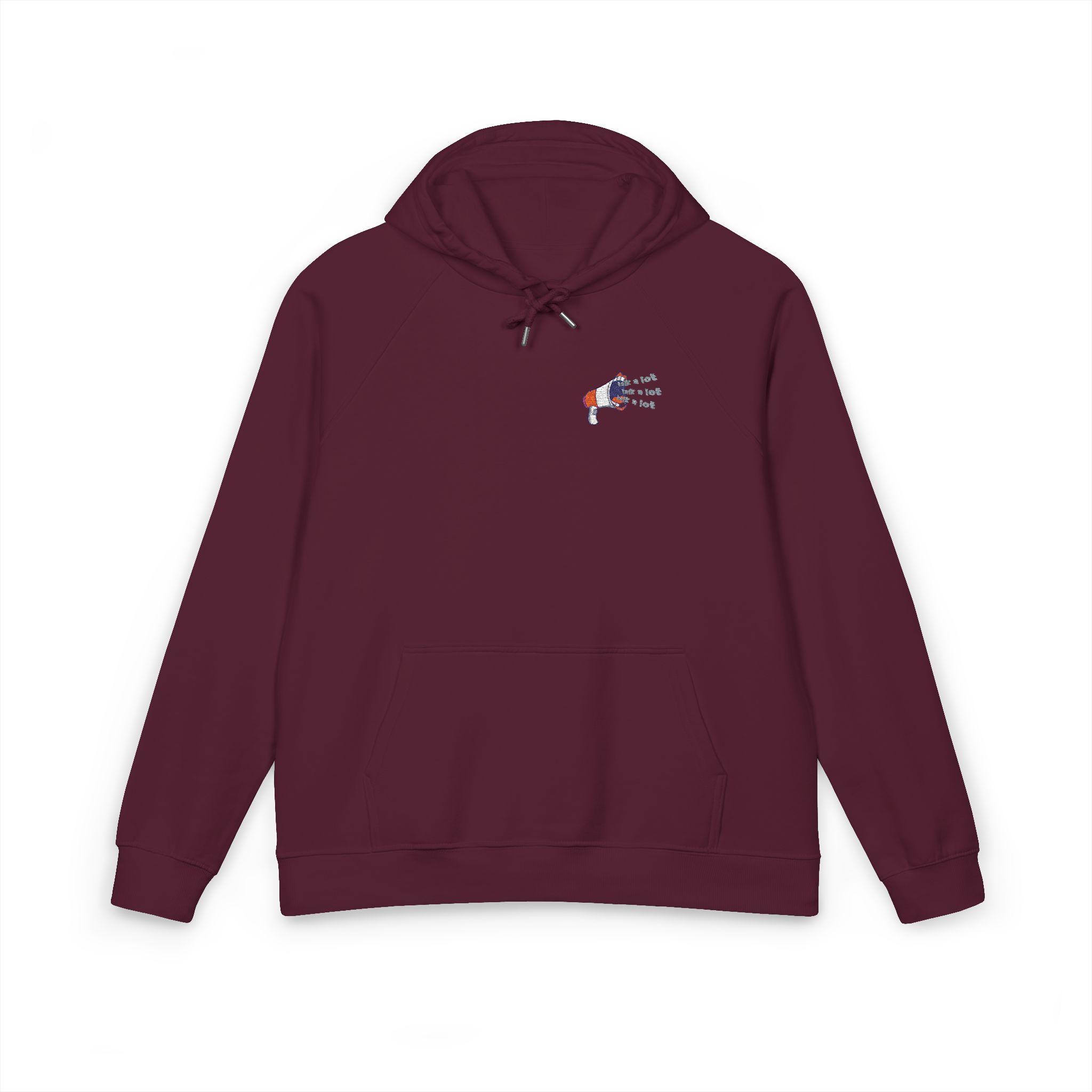 Talk A Lot Unisex Eco Raglan Hoodie Embroidery - Image 21