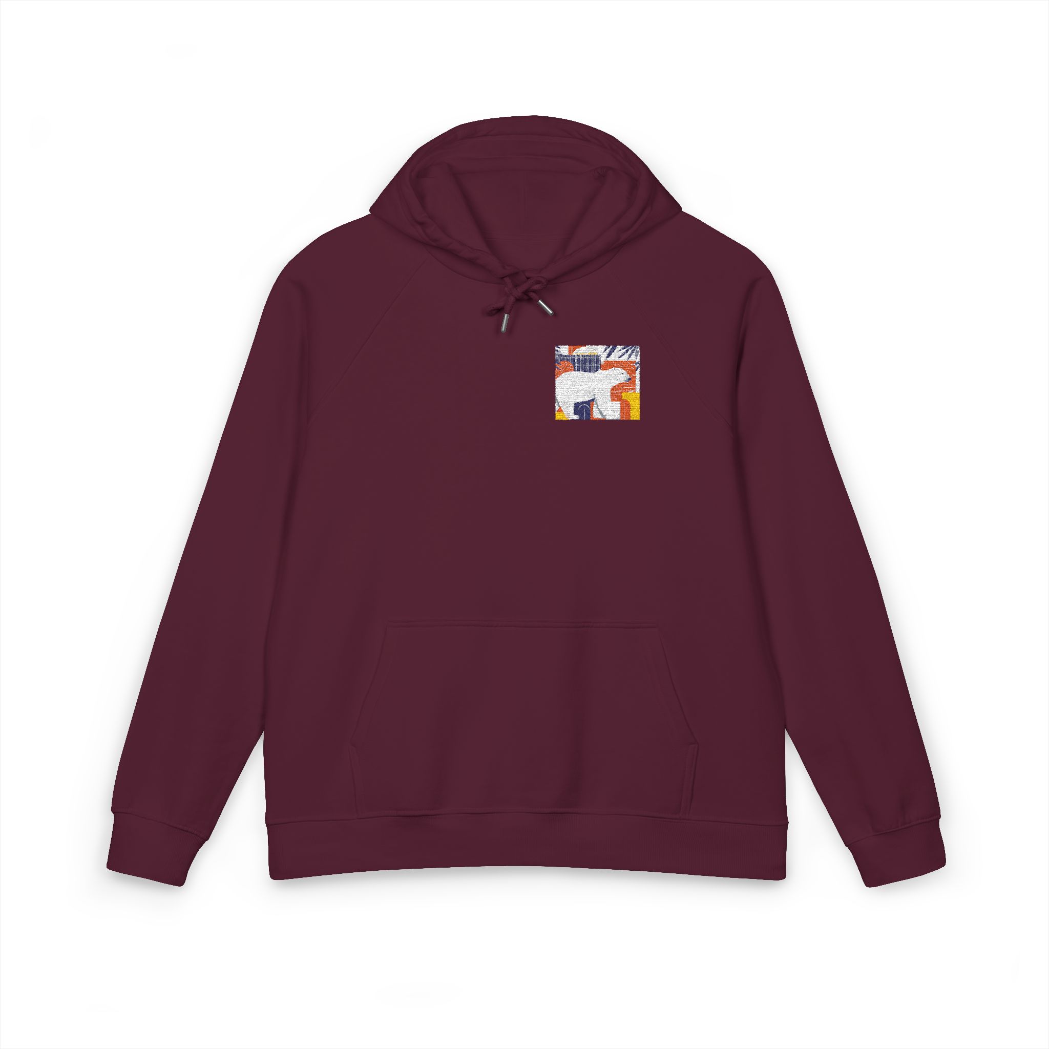 Polar Bear 5 Unisex Eco Raglan Hoodie Embroidery - Image 21