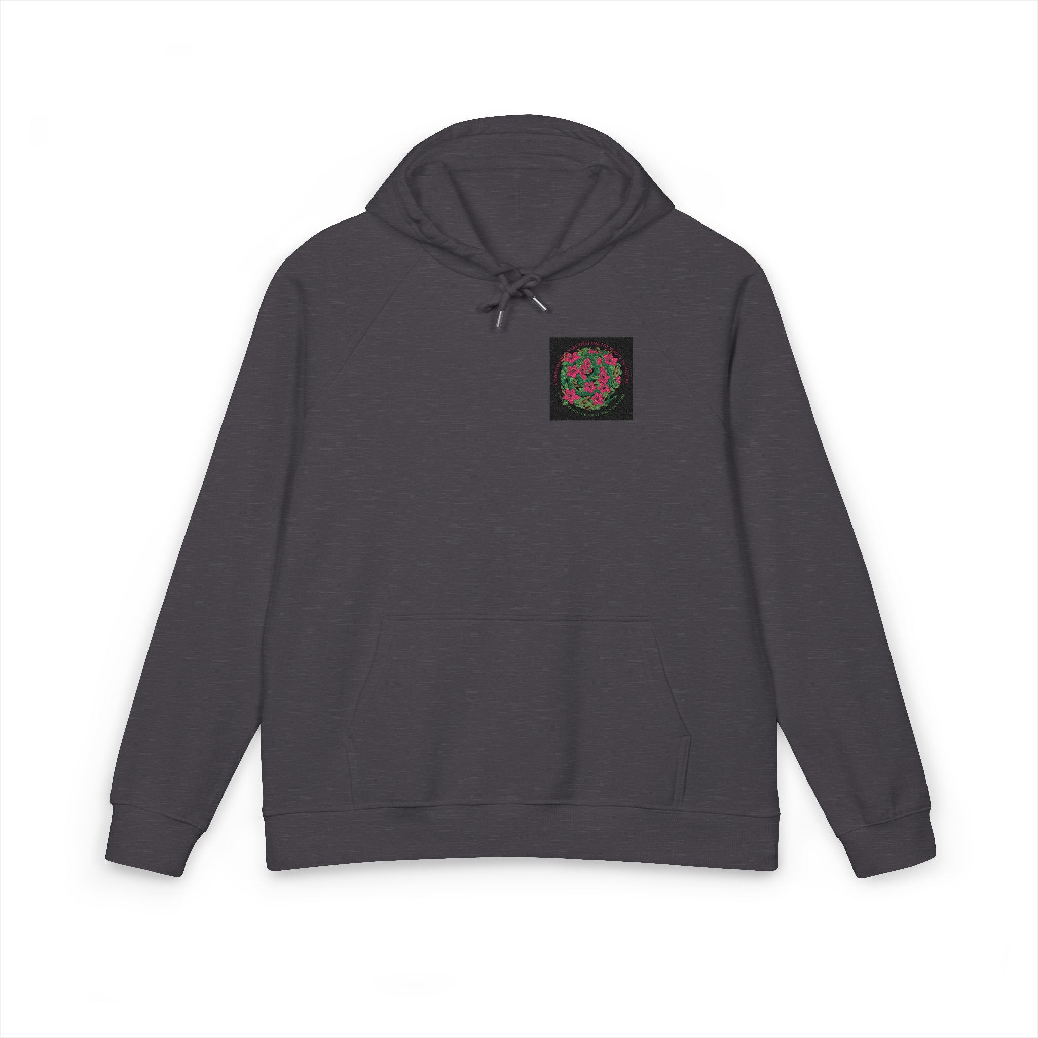 Two Headed Snake With Text Illustration Unisex Eco Raglan Hoodie Embroidery - Image 9