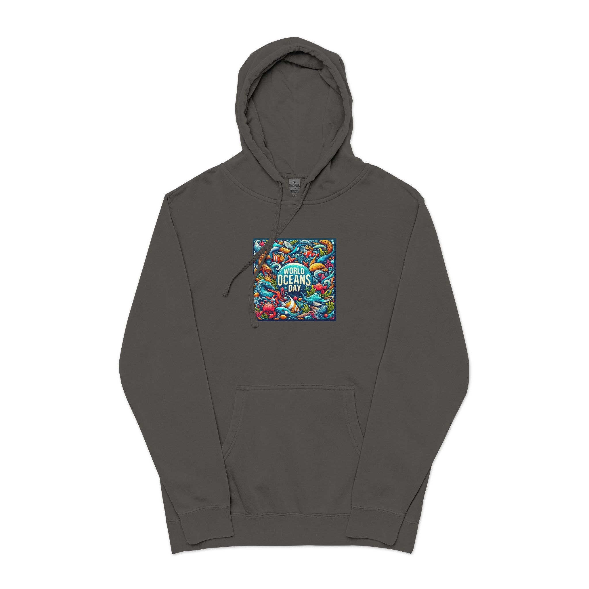 World Oceans Day Unisex Pigment Dyed Hoodie Embroidery - Image 25