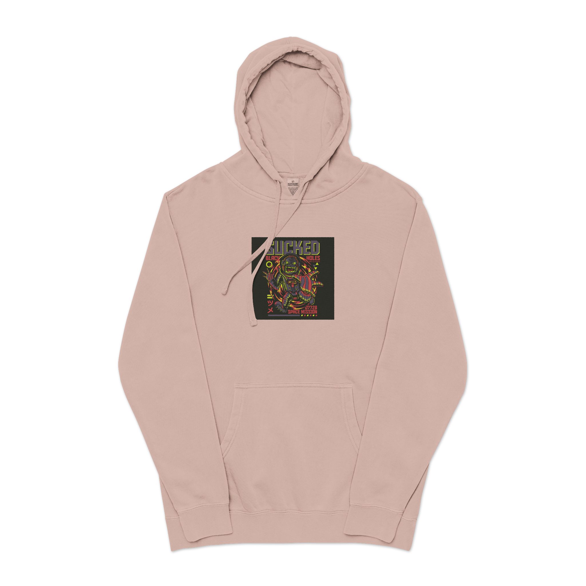 Sucked Black Holes Unisex Pigment Dyed Hoodie Embroidery