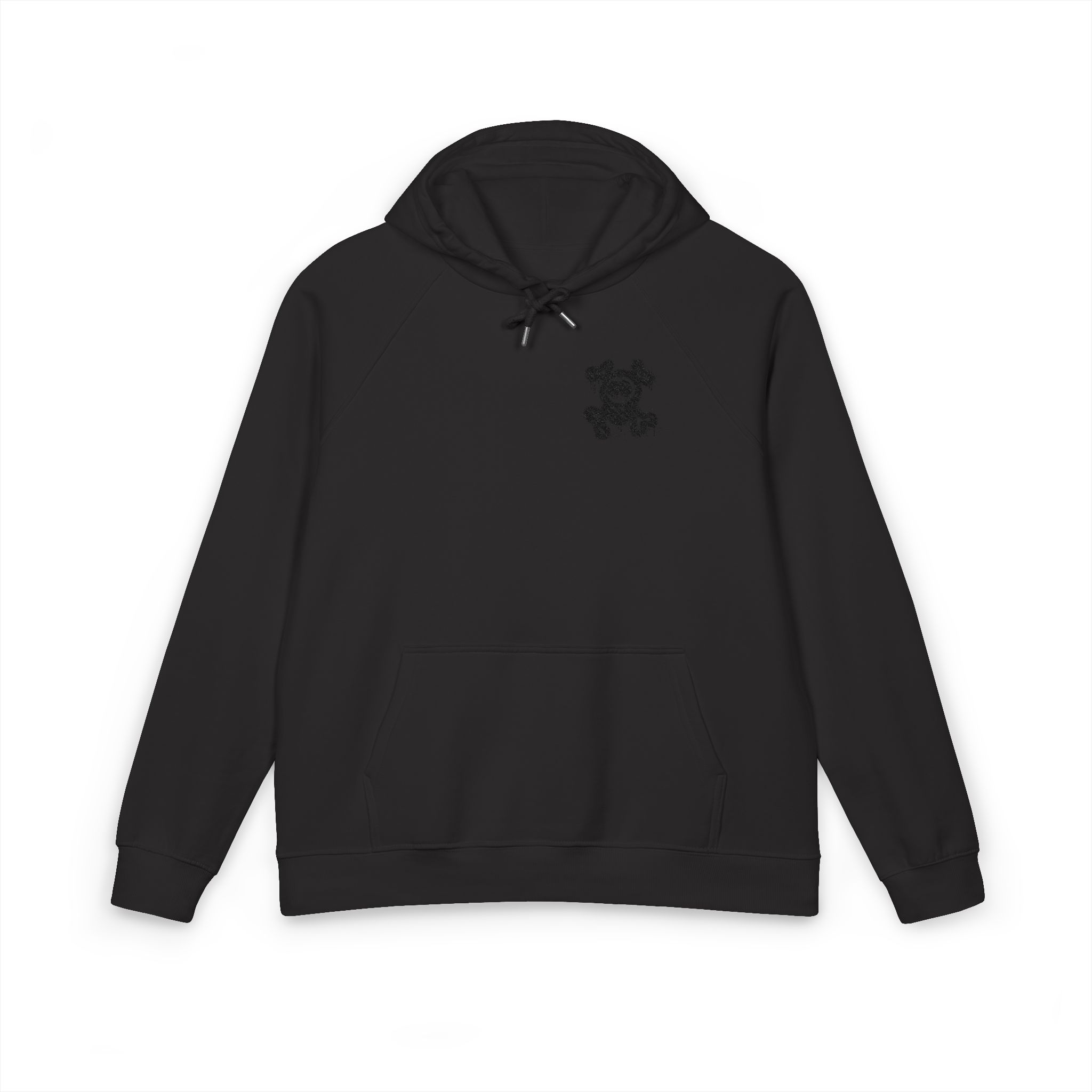 Spray Painted Graffiti Skull Sprayed Graffiti Skull Icon With Spray Black White Unisex Eco Raglan Hoodie Embroidery - Image 17
