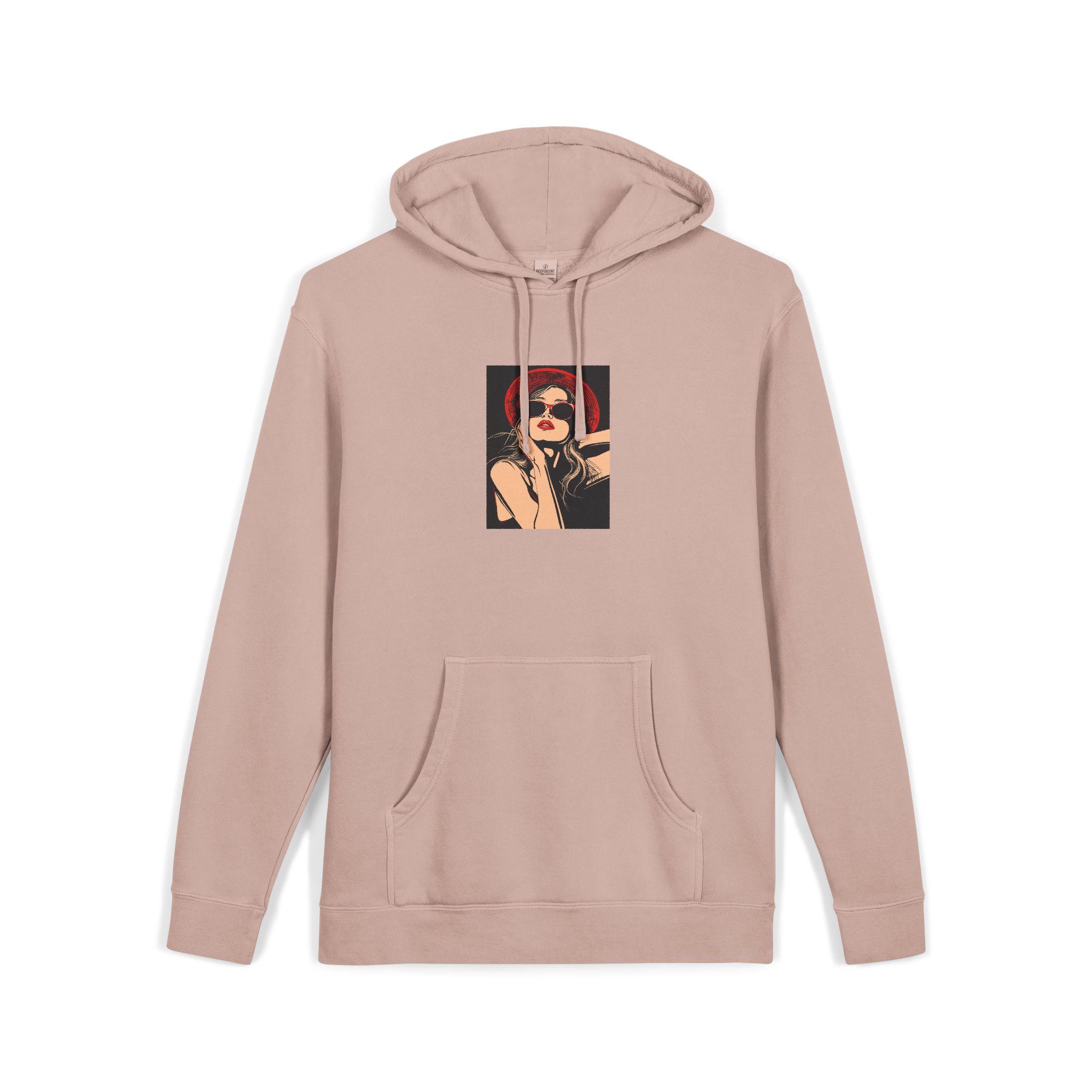 Woman With Sunglasses Unisex Pigment Dyed Hoodie Embroidery - Image 3
