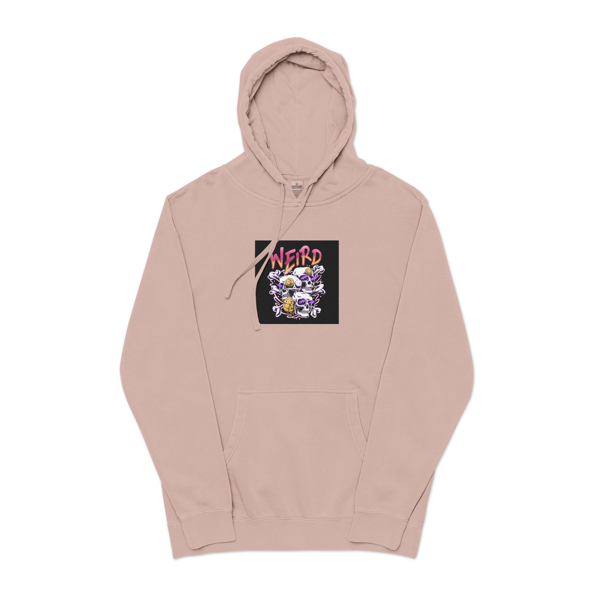 Premium Psd Illustration of Three Skull Head Detailed Unisex Pigment Dyed Hoodie Embroidery