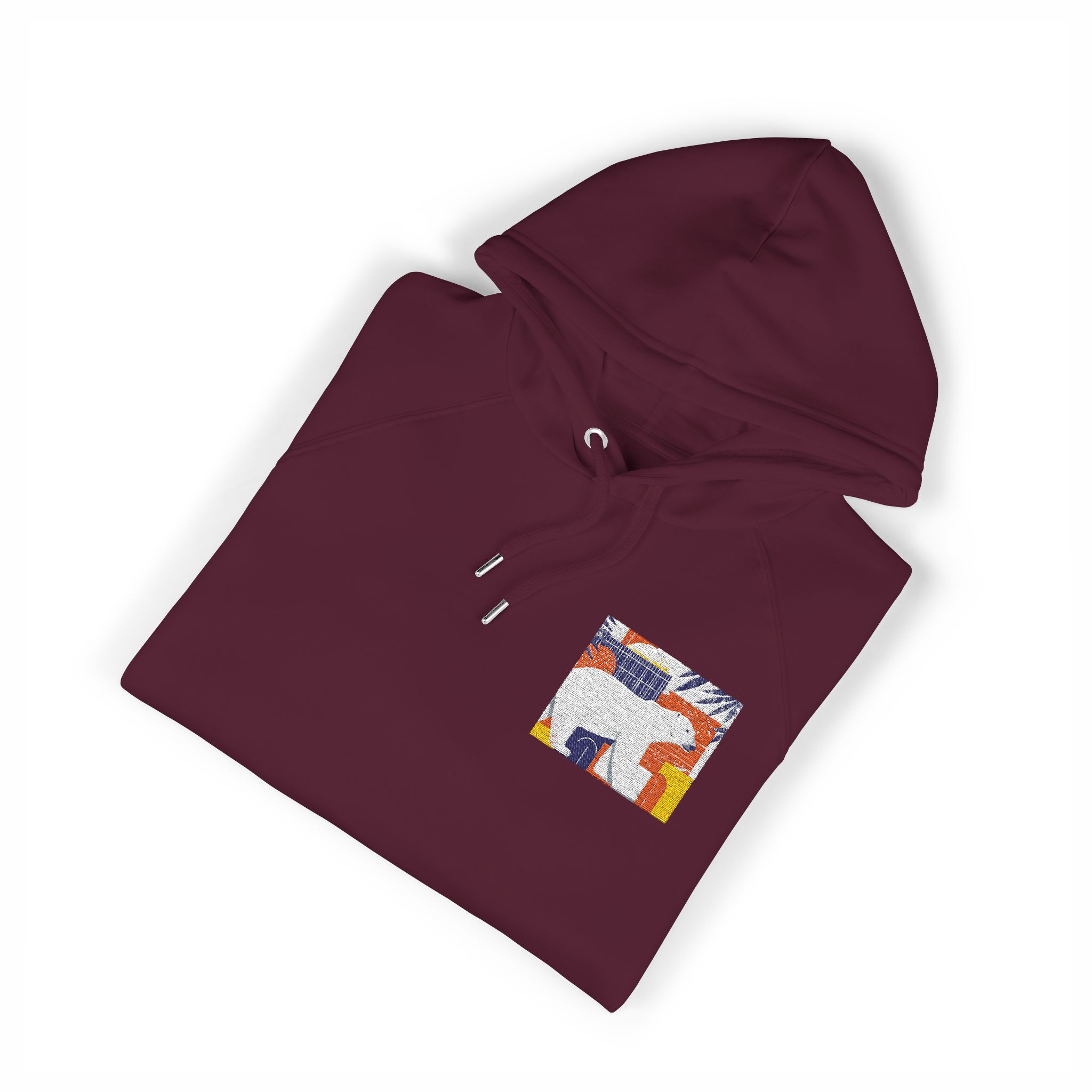 Polar Bear 5 Unisex Eco Raglan Hoodie Embroidery - Image 23