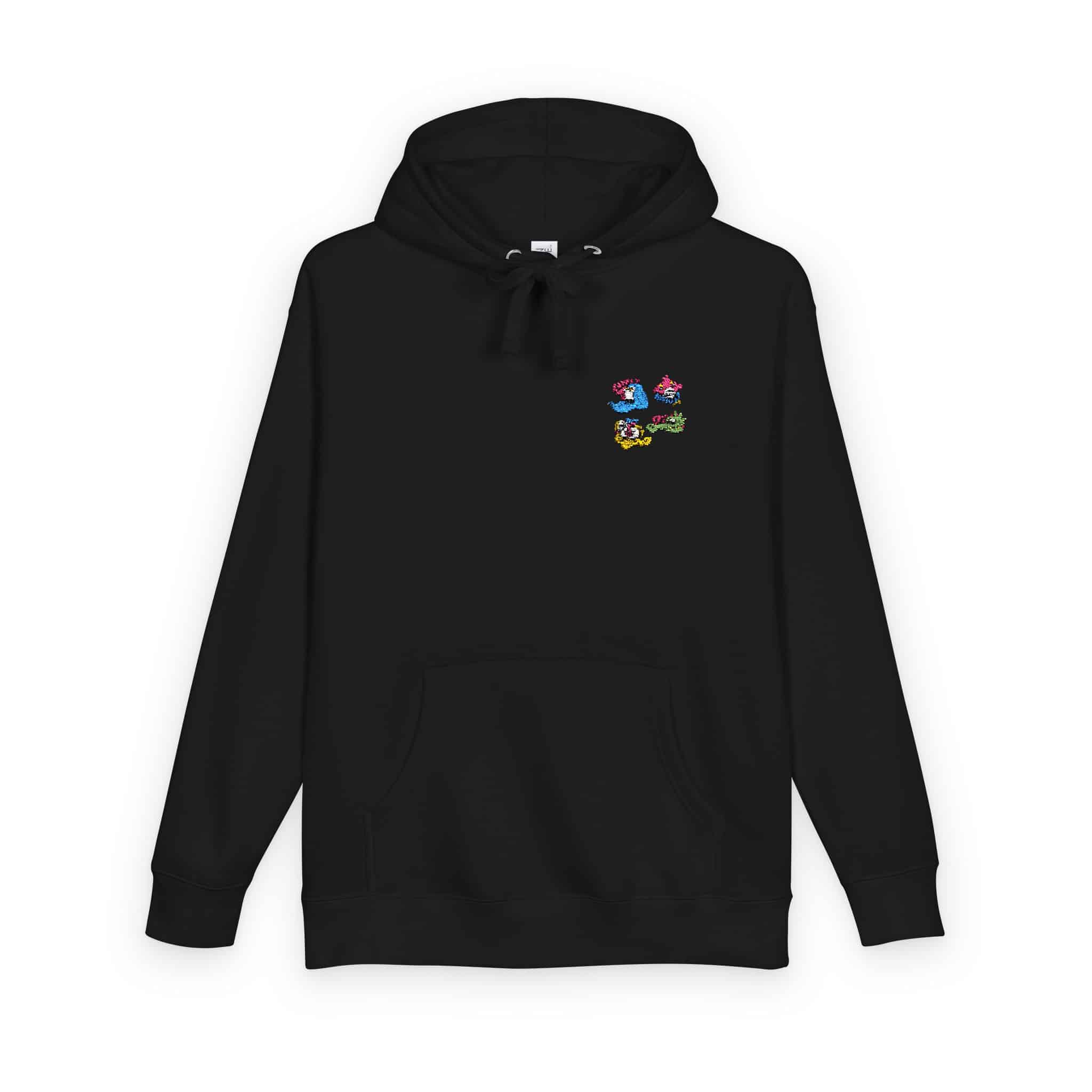 Collection Funny Hand Drawn Stickers Unisex Fleece Hoodie - Image 34
