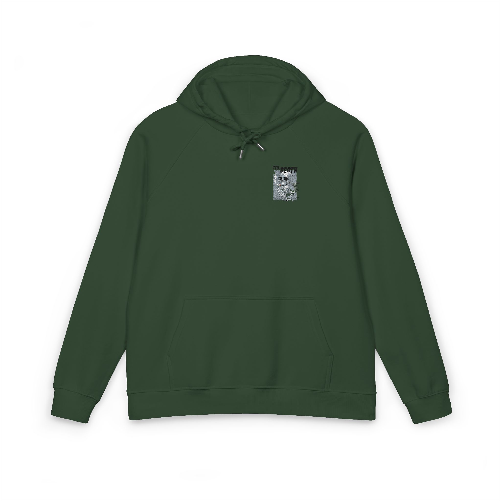 Till Death Unisex Eco Raglan Hoodie Embroidery - Image 13