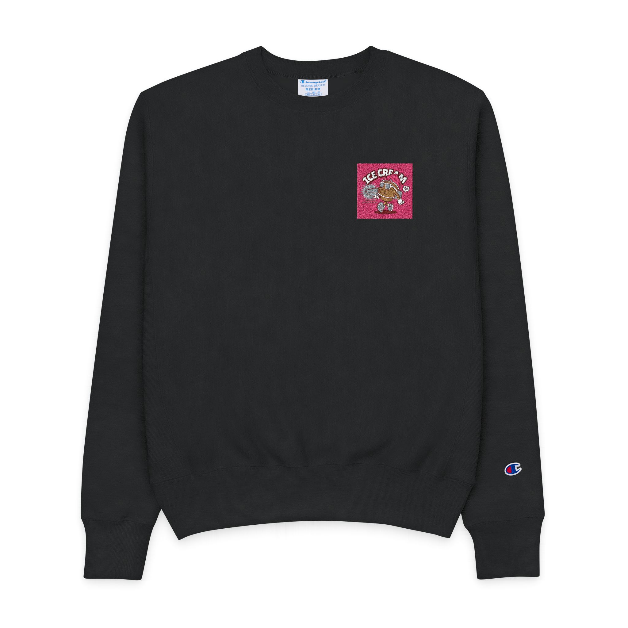 Ice Cream Trendy Retro Cartoon Hand Drawn Mens Champion Crewneck Sweatshirt