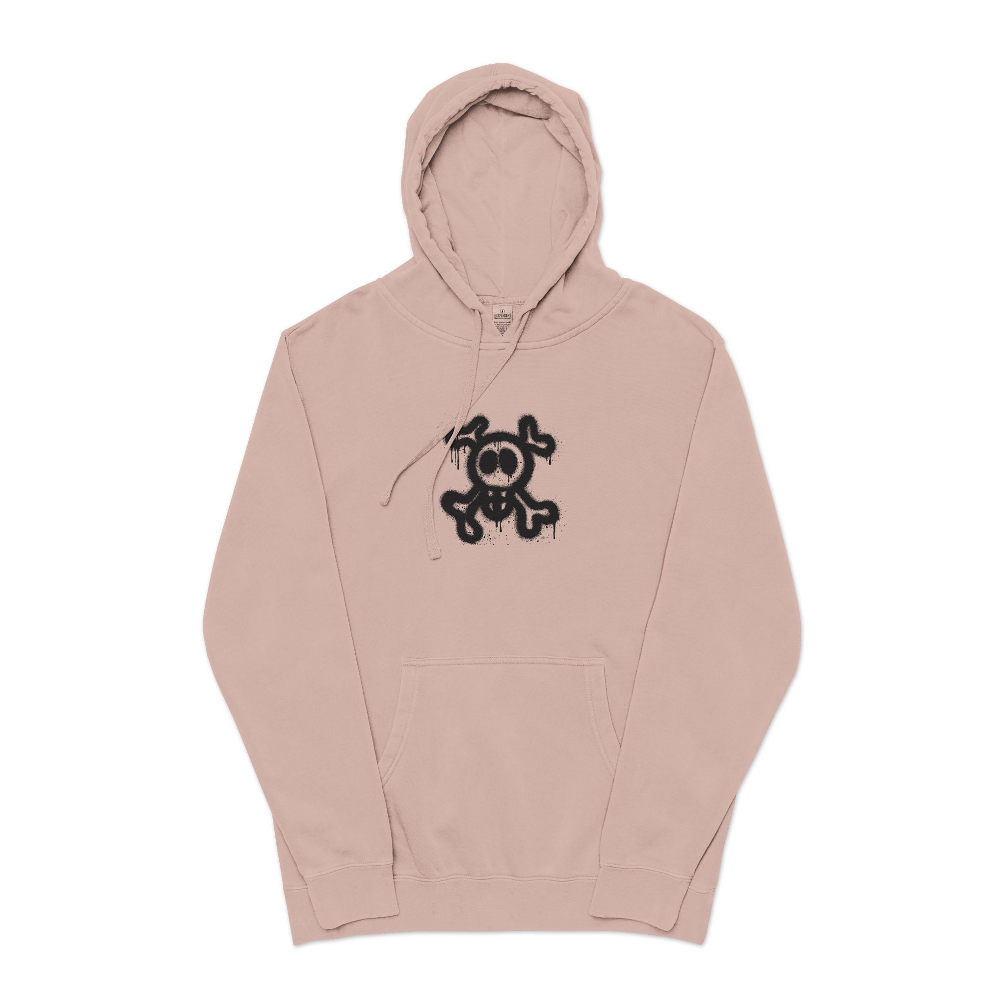 Spray Painted Graffiti Skull Sprayed Graffiti Skull Icon With Spray Black White Unisex Pigment Dyed Hoodie Embroidery
