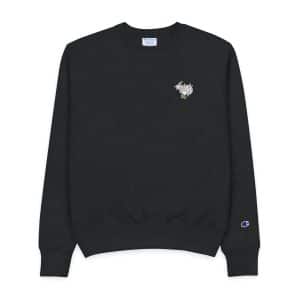 Face Side View Decorated With Leaves and Daisy Flowers Moon and Stars Organic Shapes Mens Champion Crewneck Sweatshirt