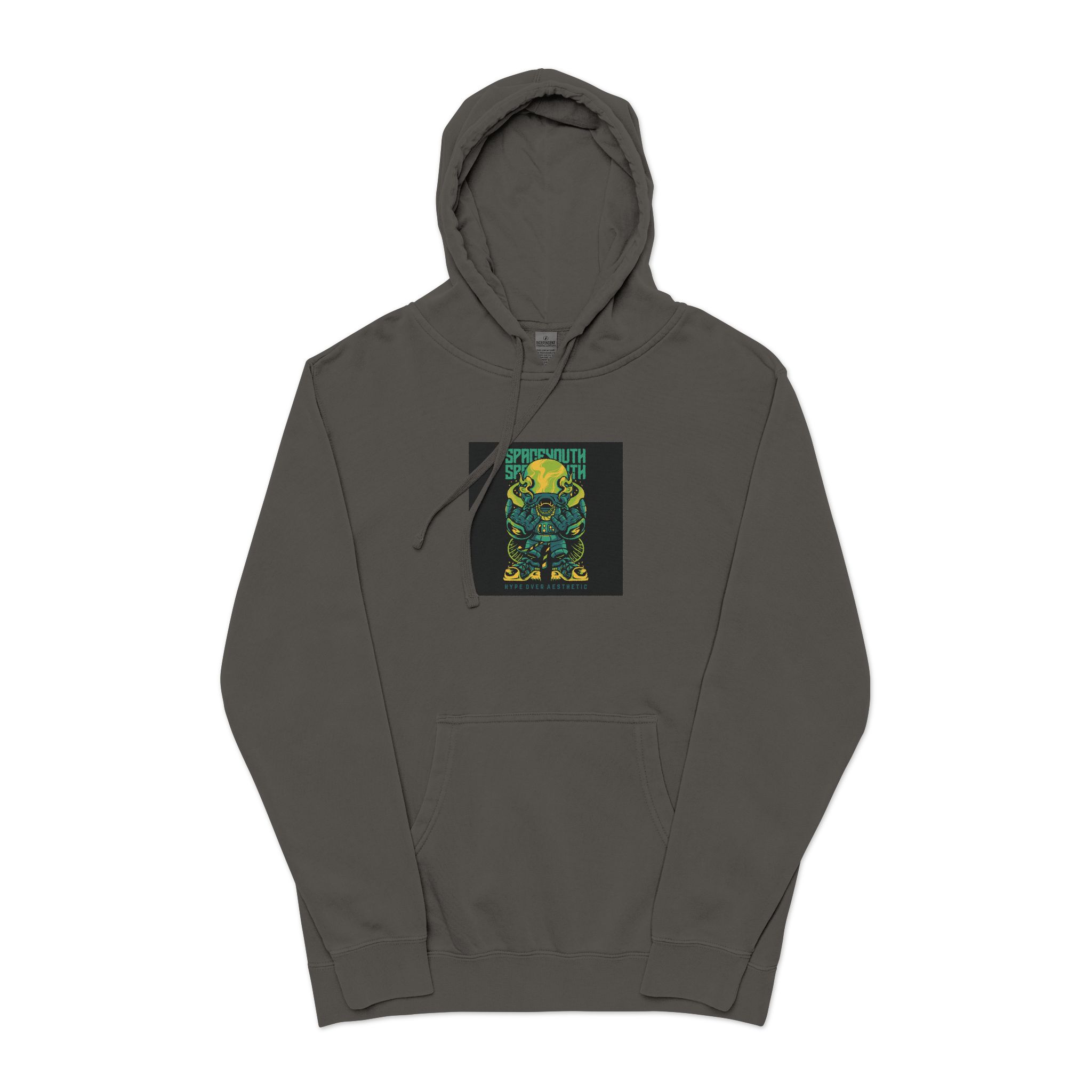 Spaceyouth Unisex Pigment Dyed Hoodie Embroidery - Image 25