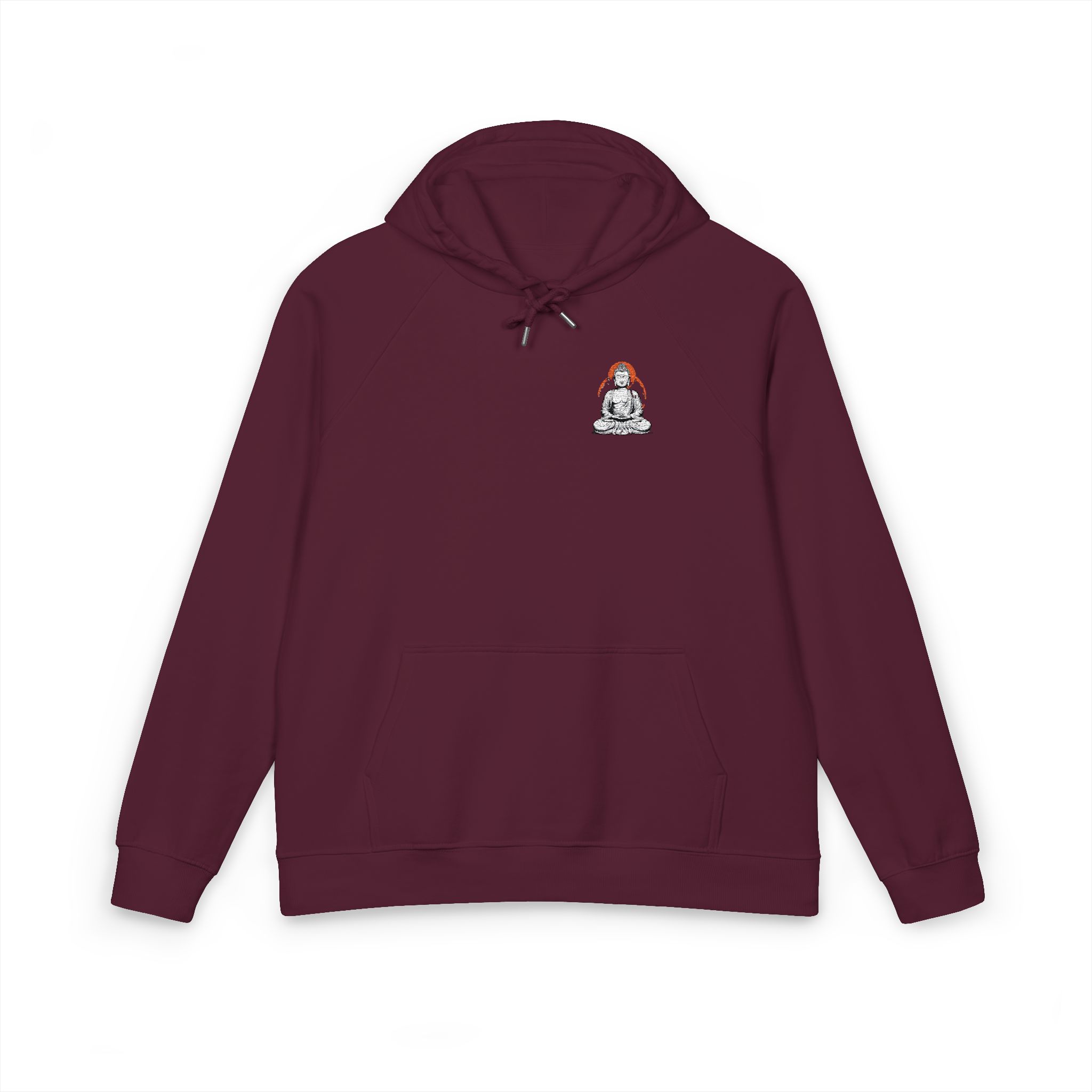 Serene Buddha Portrait Unisex Eco Raglan Hoodie Embroidery - Image 21