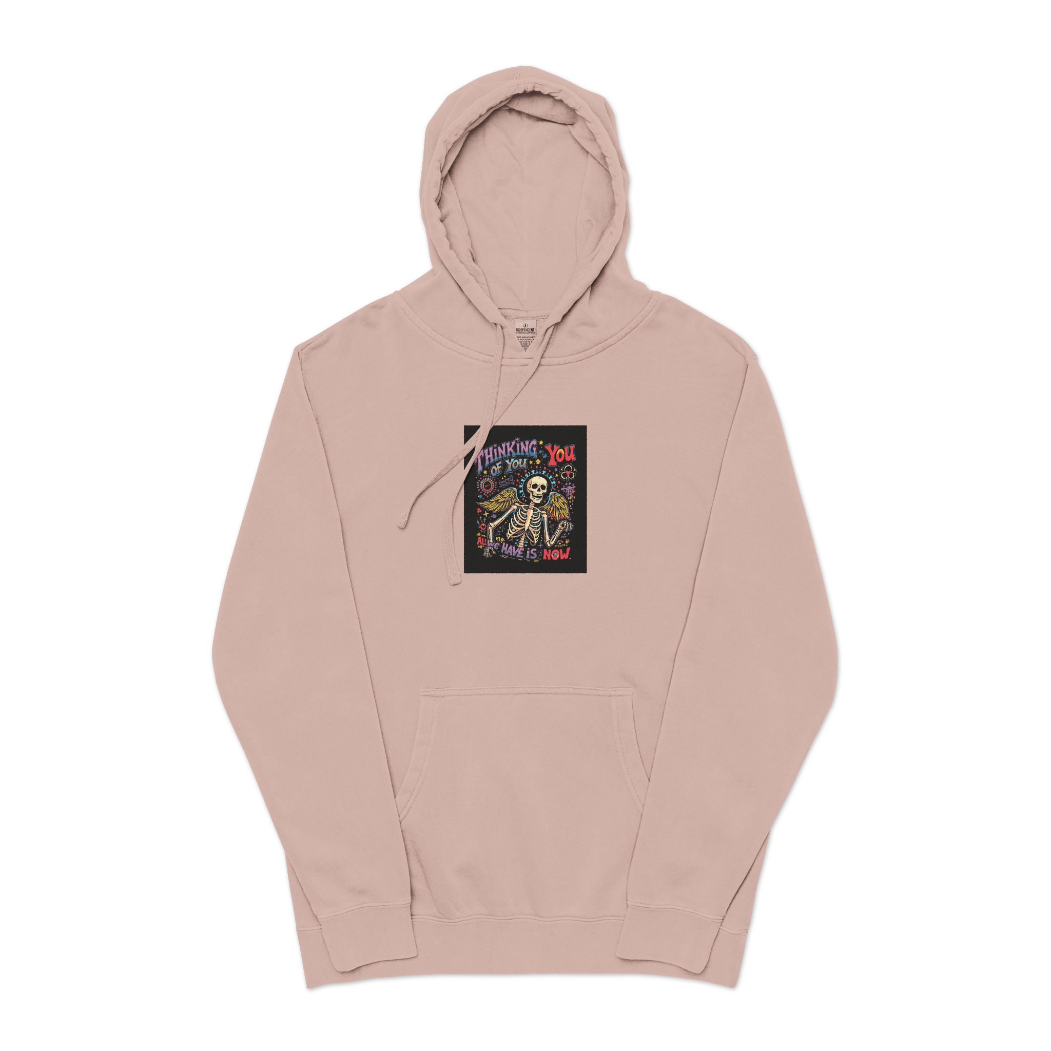 Skeleton Illustration With Mexican Colorful Design Thinking You Unisex Pigment Dyed Hoodie Embroidery