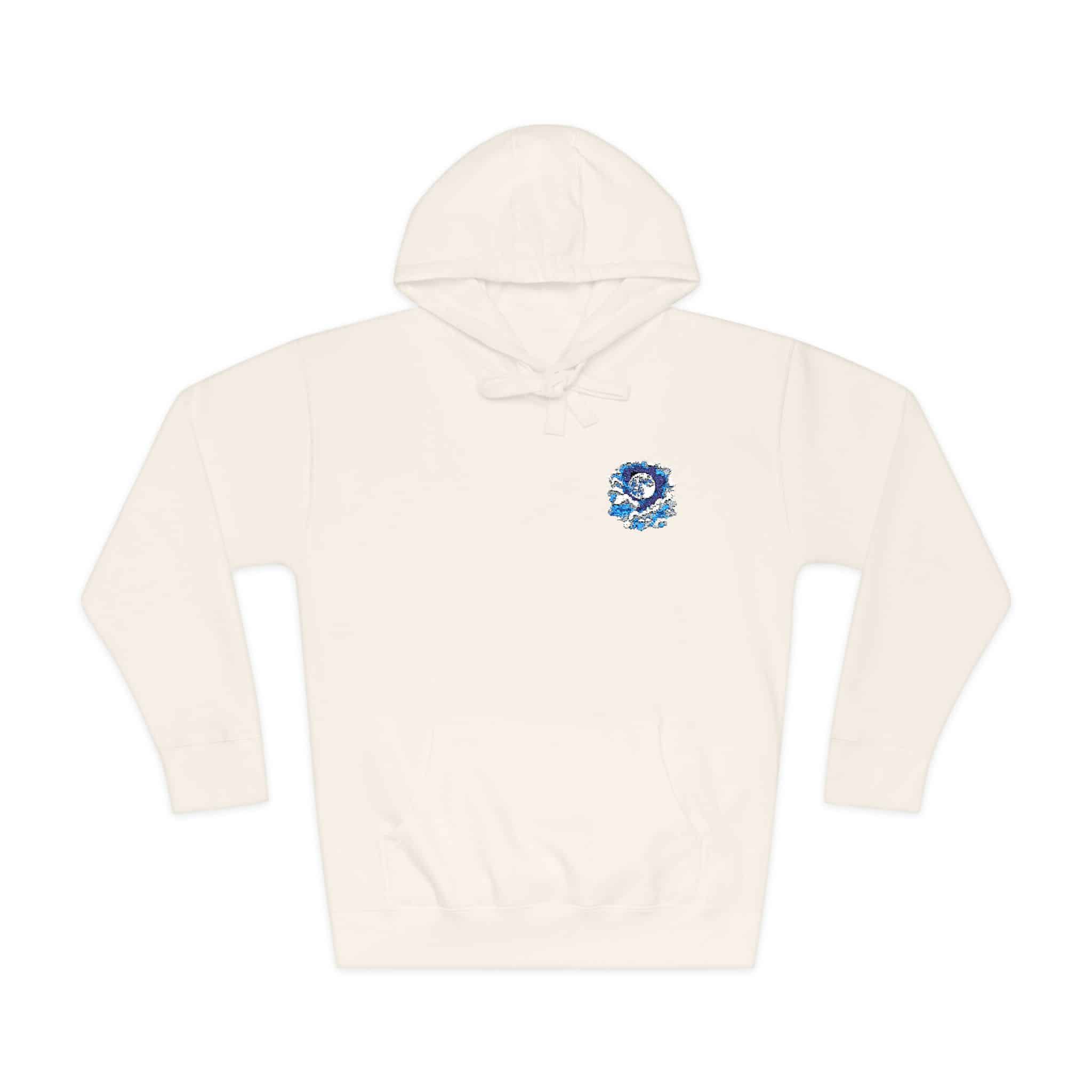 Watercolor Full Moon Clouds Elements Set Unisex Fleece Hoodie - Image 5