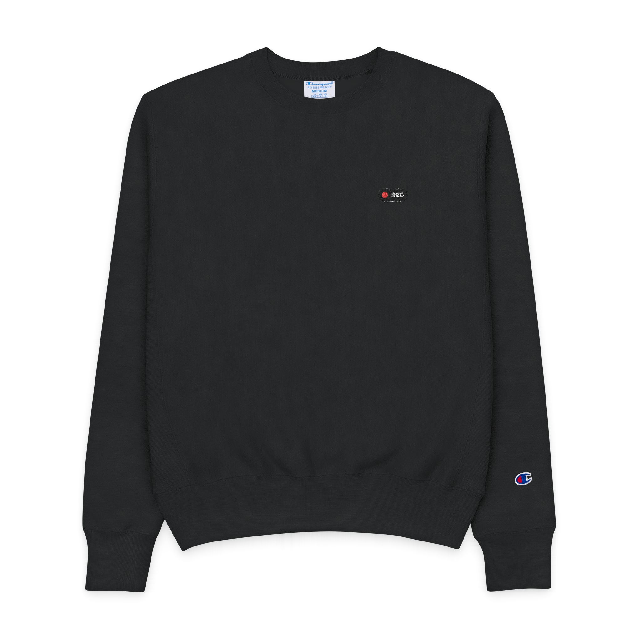 Rec Button Recording Sign Vector Eps 10 Isolated White Background Mens Champion Crewneck Sweatshirt