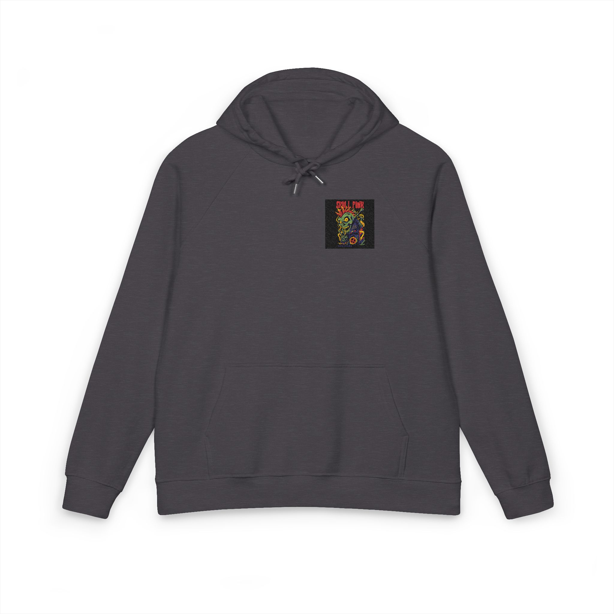 Skull Punk Copia Unisex Eco Raglan Hoodie Embroidery - Image 9