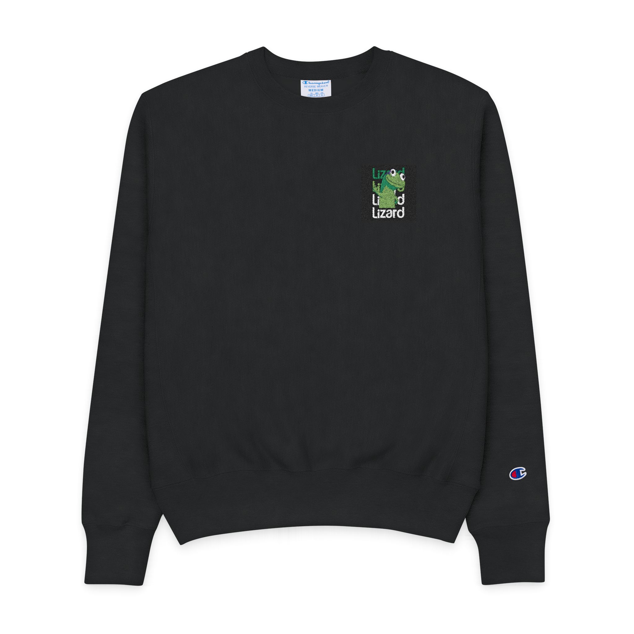 Friendly Cartoon Lizard With Welcoming Gesture Mens Champion Crewneck Sweatshirt