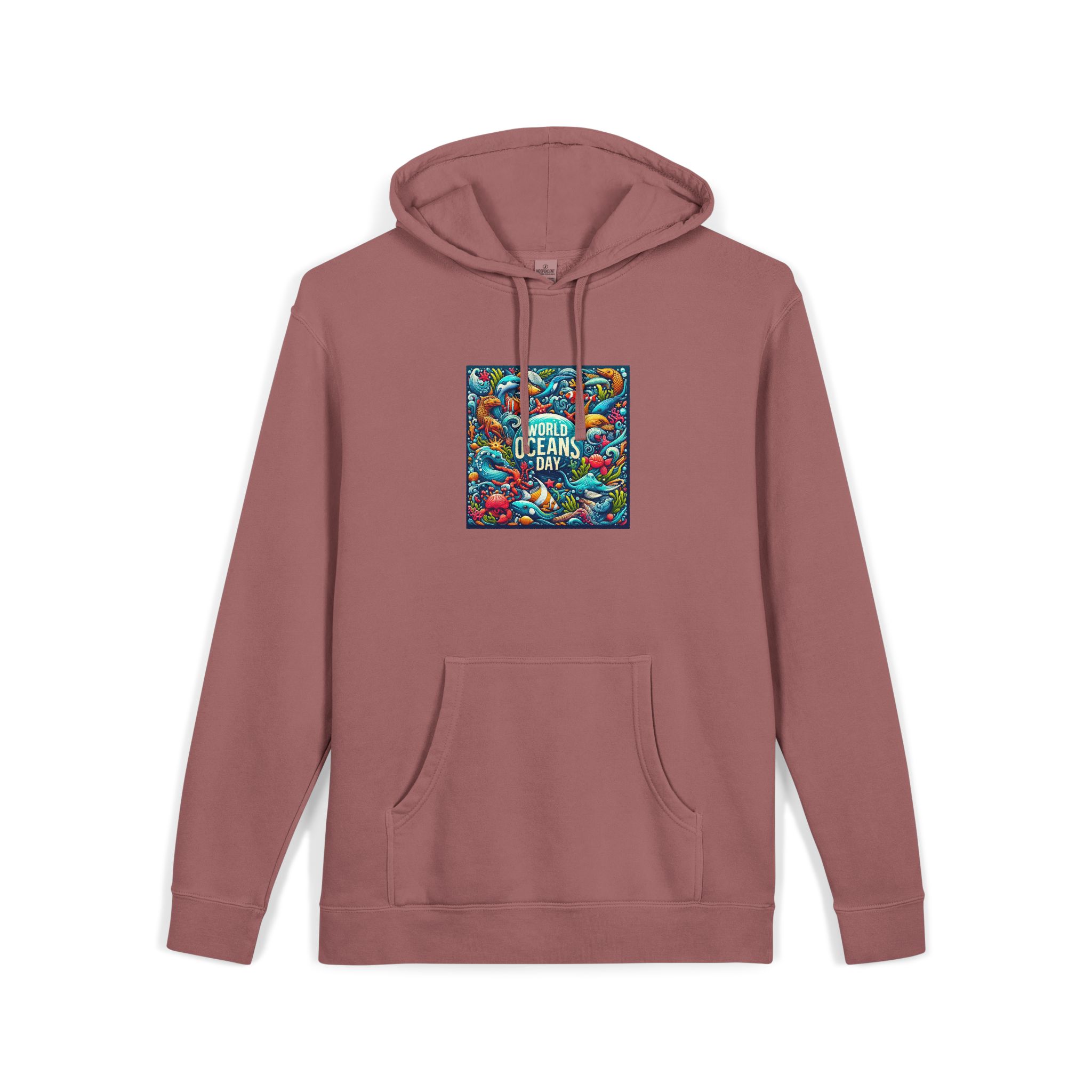 World Oceans Day Unisex Pigment Dyed Hoodie Embroidery - Image 31