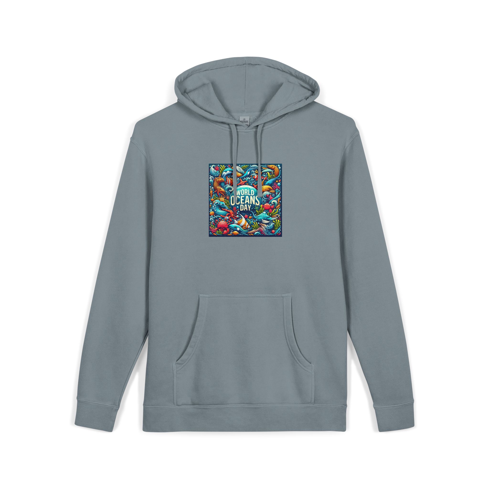 World Oceans Day Unisex Pigment Dyed Hoodie Embroidery - Image 23