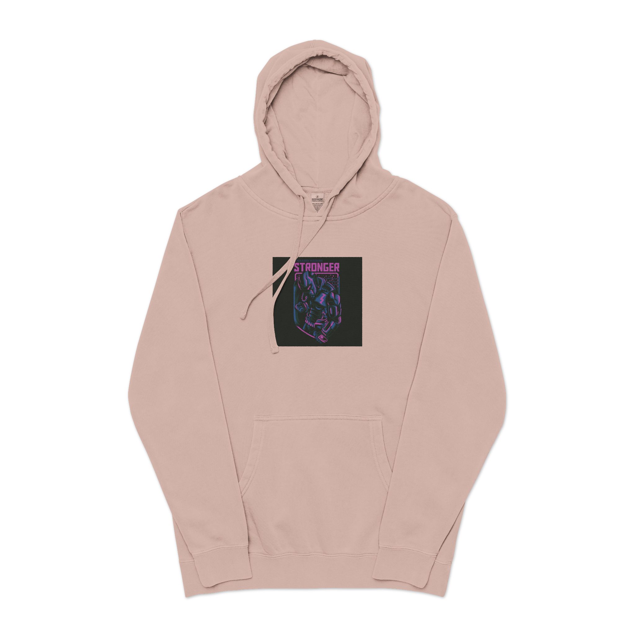 Stronger Unisex Pigment Dyed Hoodie Embroidery