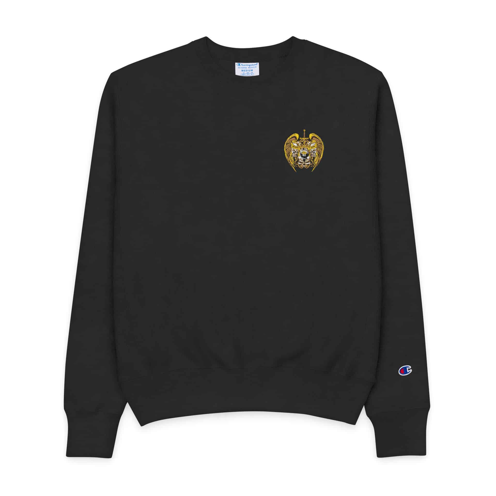 Gothic Sign With Skull Flowers Grunge Vintage Design T Shirts (2) Mens Champion Crewneck Sweatshirt
