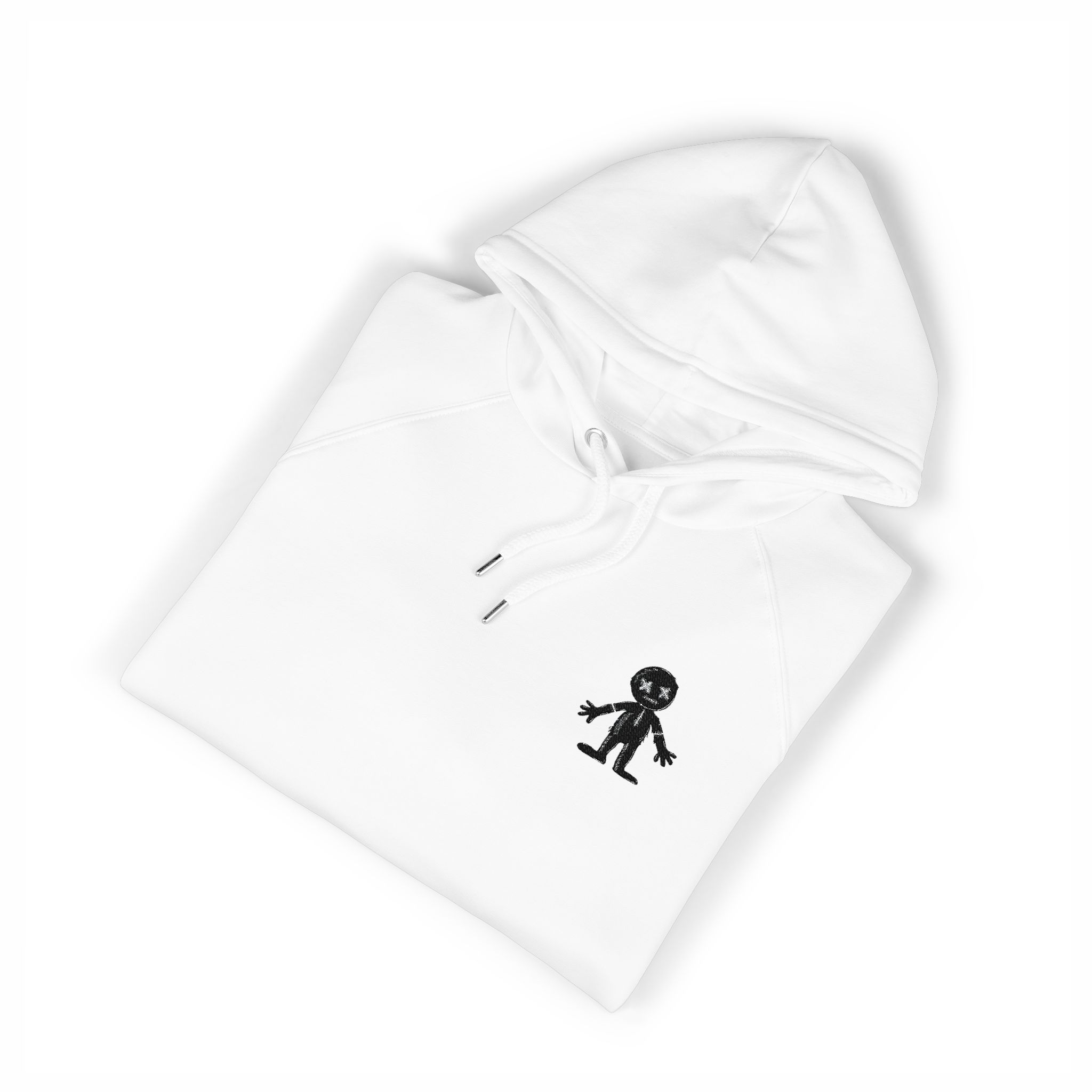 Silhouette Voodoo Doll Black Color Only 3 Unisex Eco Raglan Hoodie Embroidery - Image 3