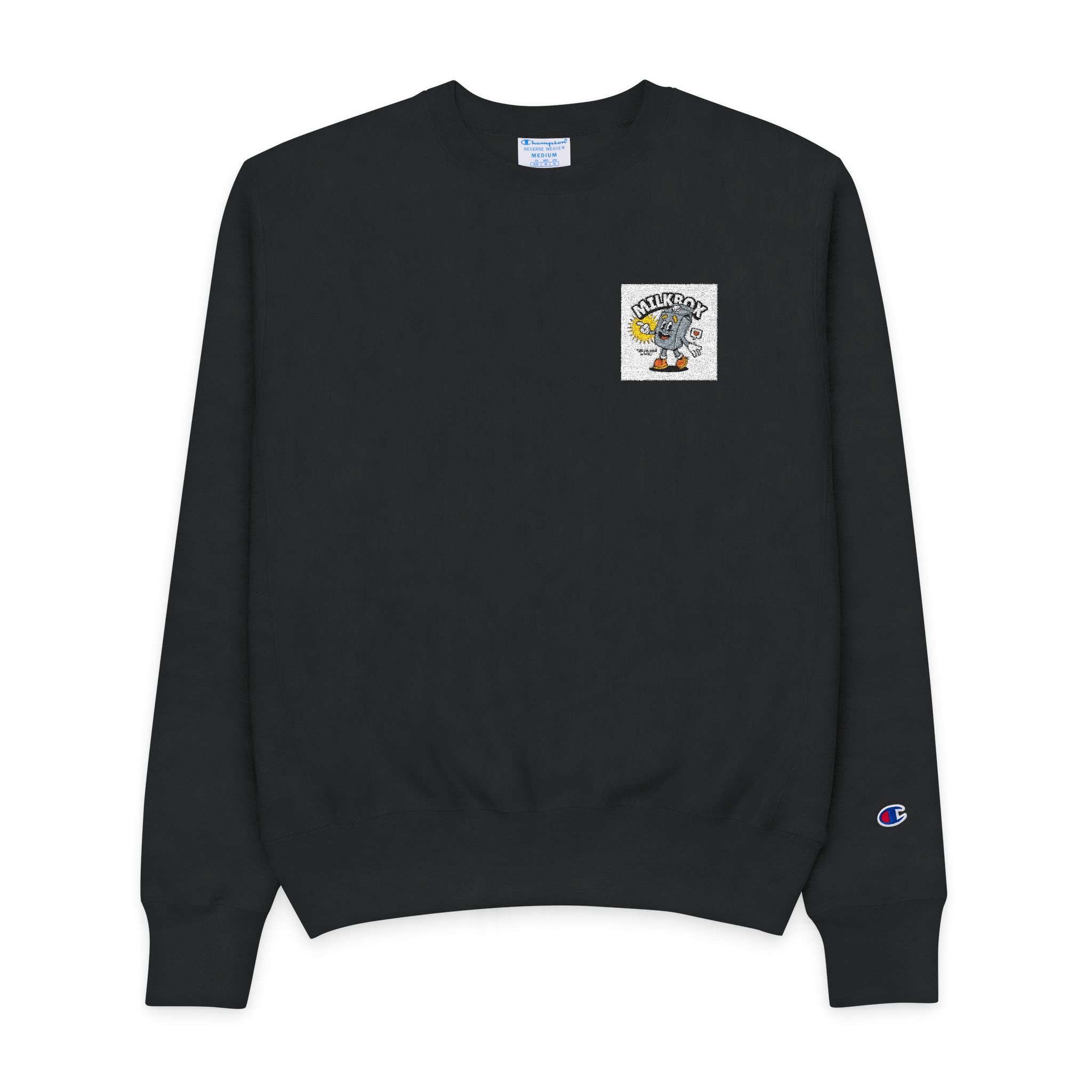Milkbox Cute Trendy Retro Cartoon Hand Drawn Mens Champion Crewneck Sweatshirt
