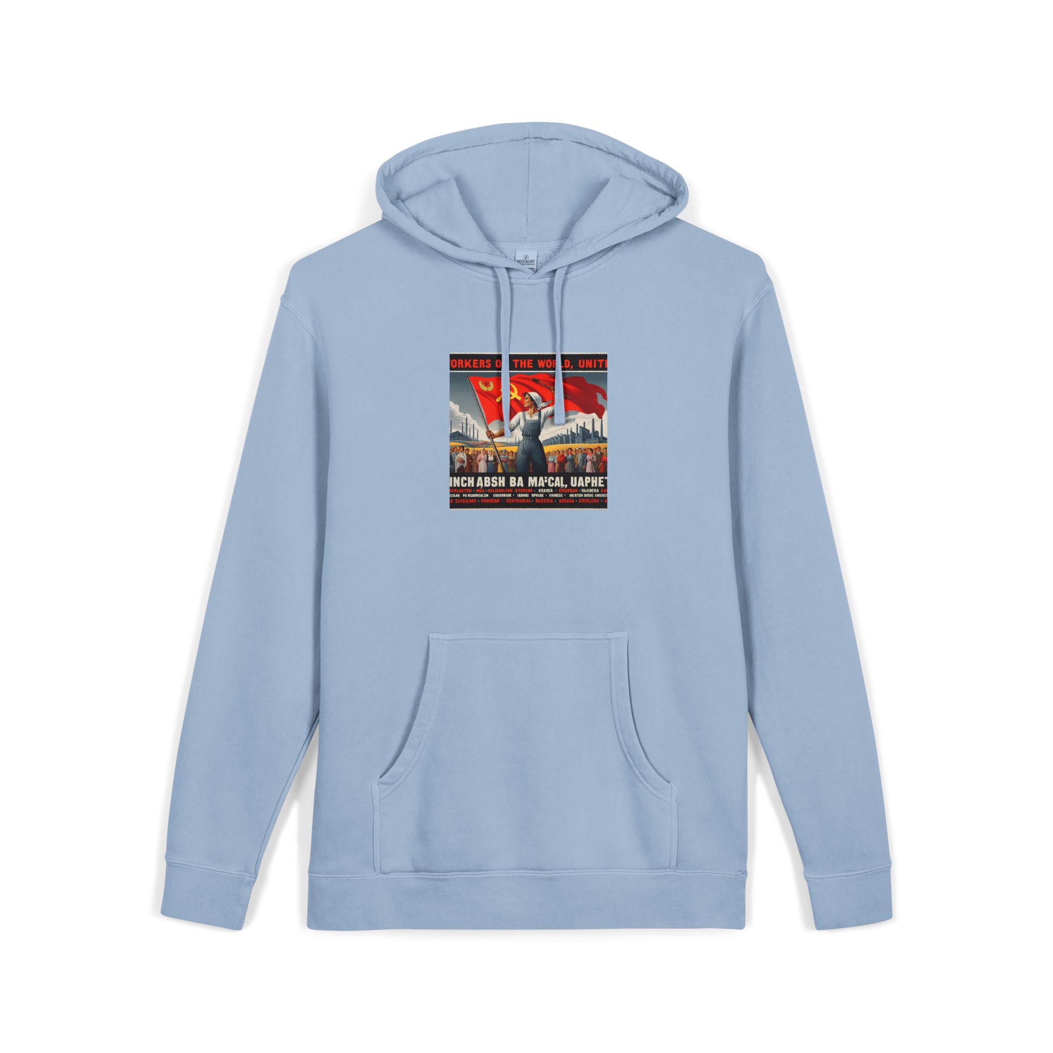Workers of the World Unisex Pigment Dyed Hoodie Embroidery - Image 19