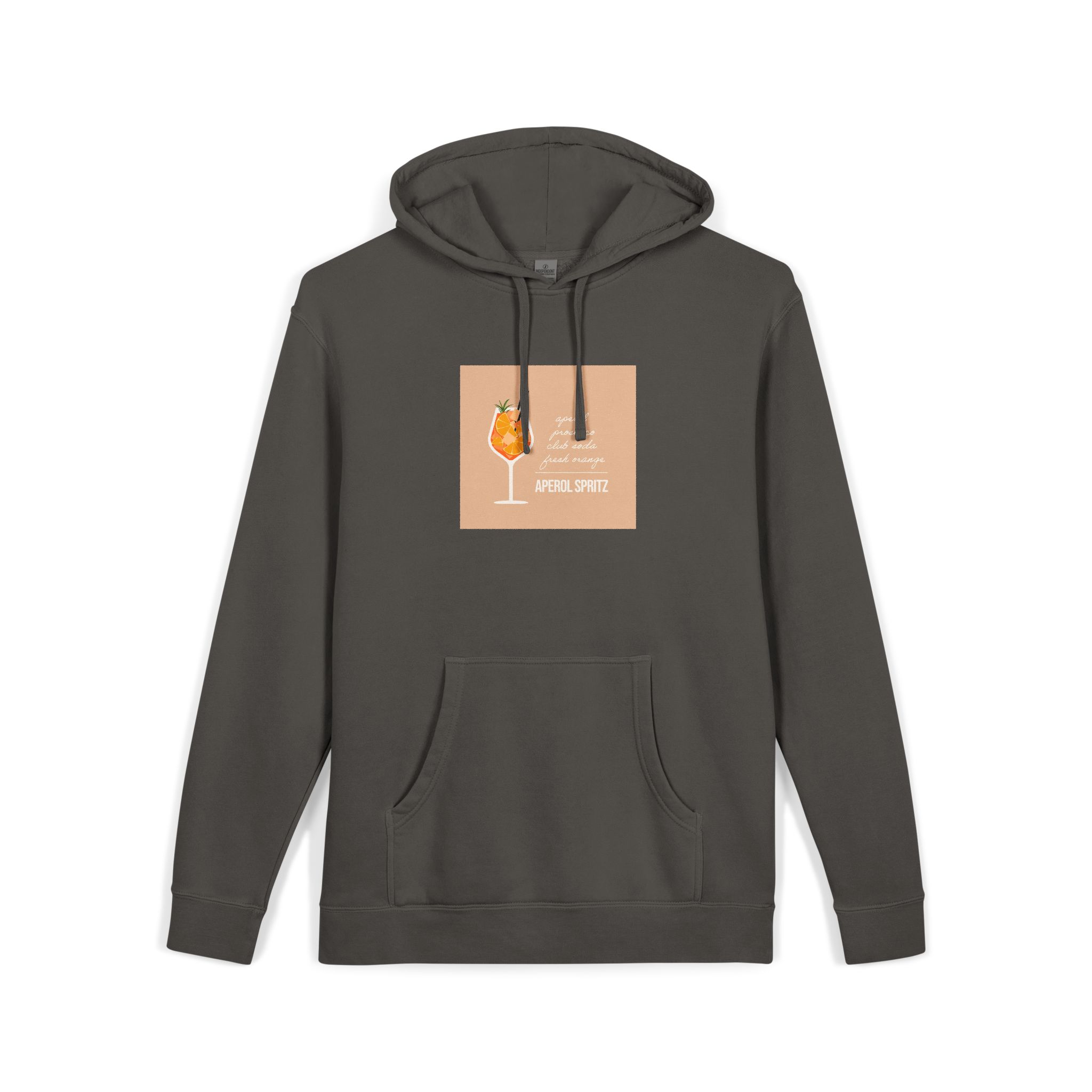 Vector Flat Illustration Modern Aperol Spritz Recipe Unisex Pigment Dyed Hoodie Embroidery - Image 27
