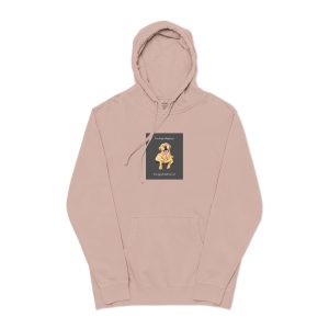 Waiting Slogan With Cartoon Labrador Retriever Dog Illustration Unisex Pigment Dyed Hoodie Embroidery