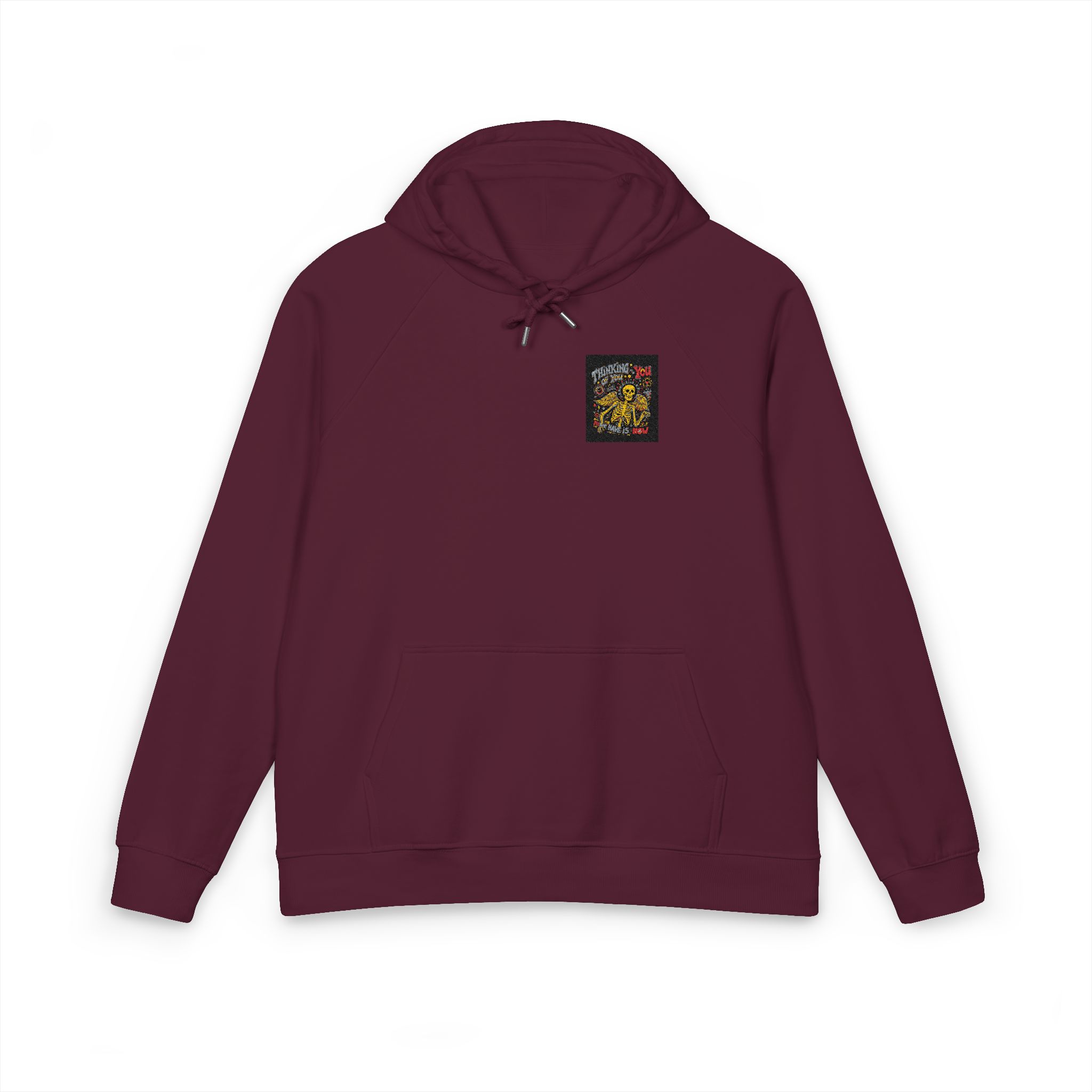 Skeleton Illustration With Mexican Colorful Design Thinking You Unisex Eco Raglan Hoodie Embroidery - Image 21