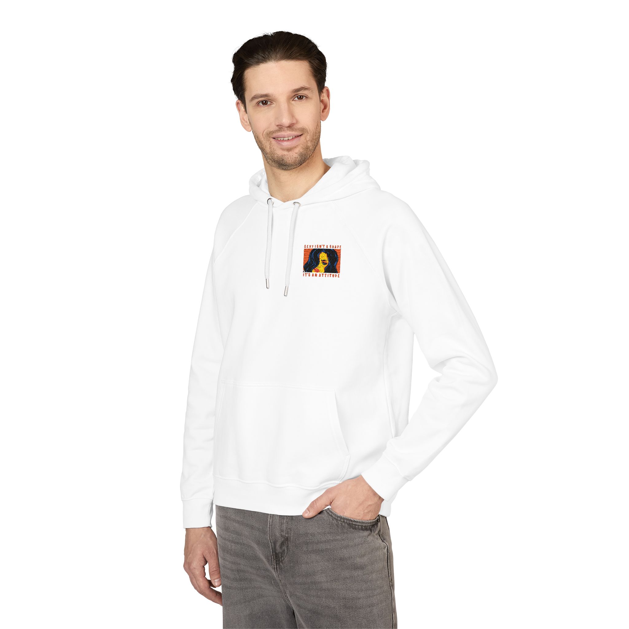 Sexy Isnt A Shape Unisex Eco Raglan Hoodie Embroidery - Image 4