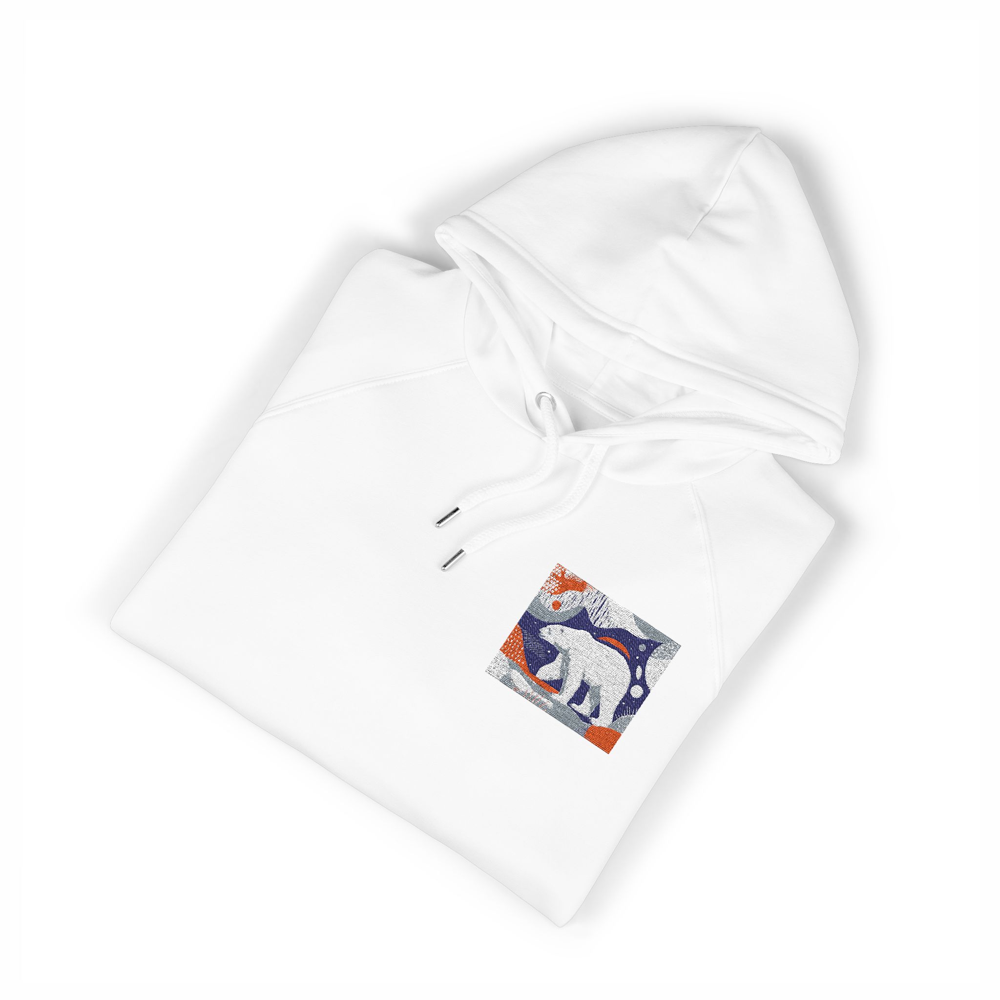 Polar Bear 3 Unisex Eco Raglan Hoodie Embroidery - Image 3