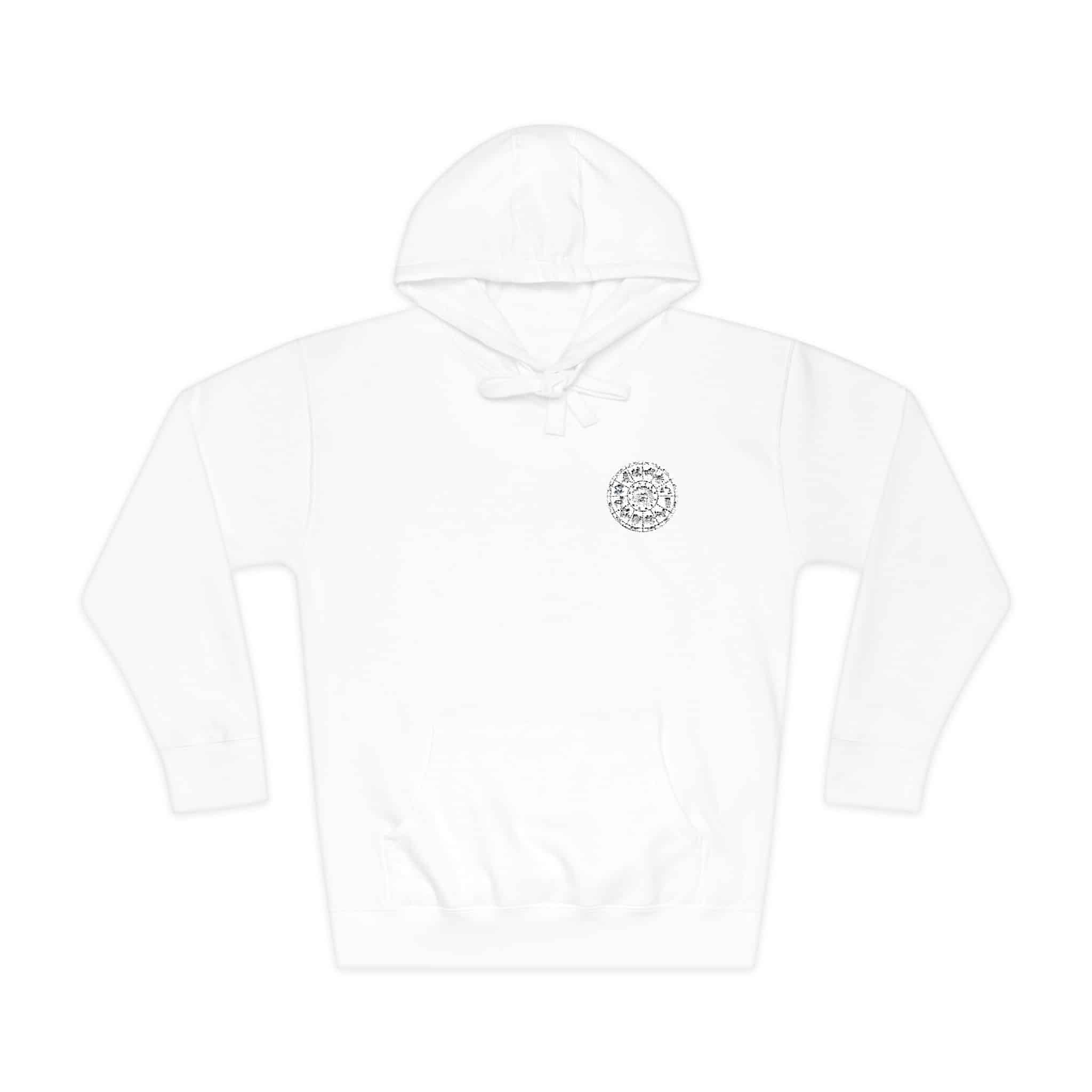 Zodiac Circle Horoscope Drawing Engraving Style Zodiac Wheel With Astrological Sy Unisex Fleece Hoodie