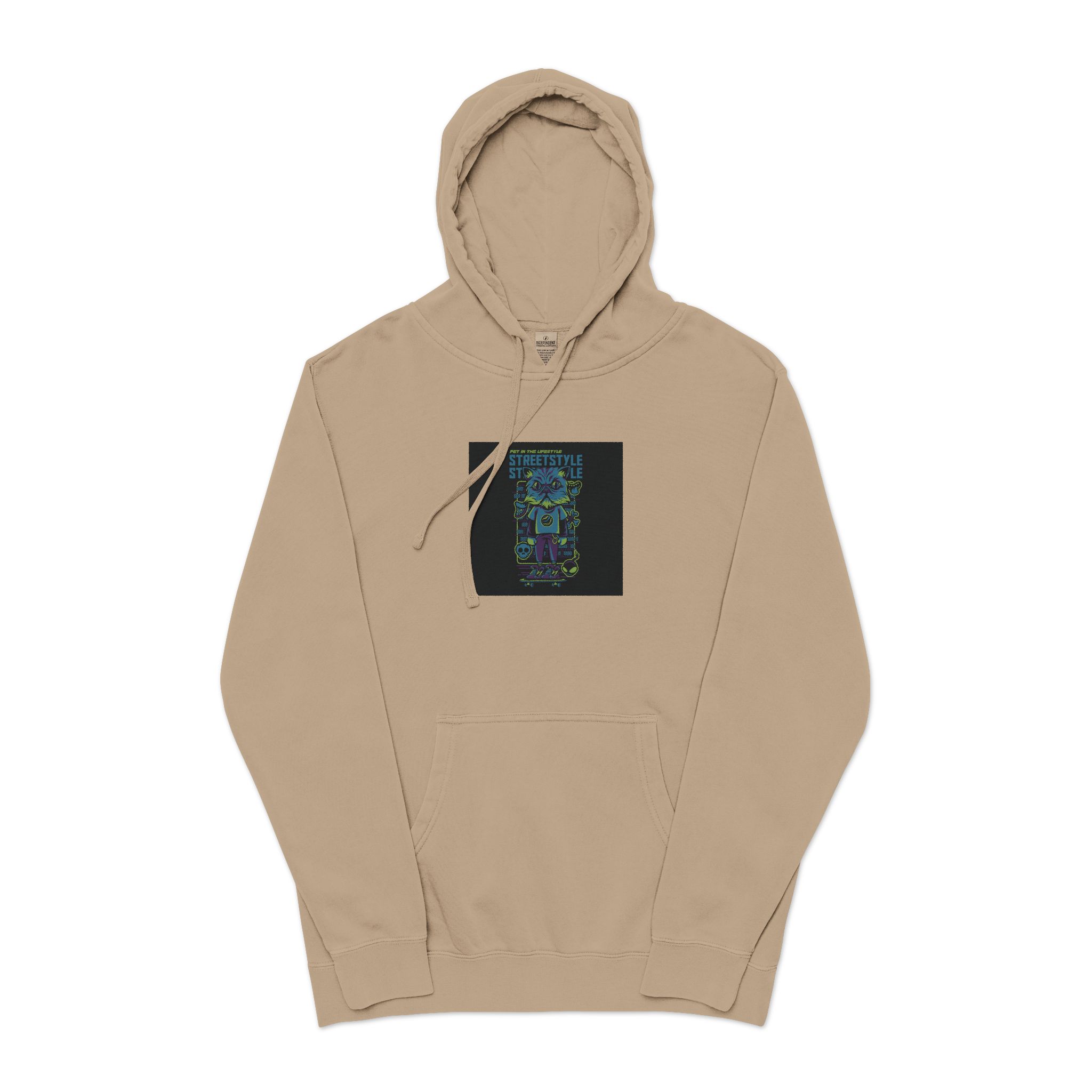 Streetstyle Unisex Pigment Dyed Hoodie Embroidery - Image 5