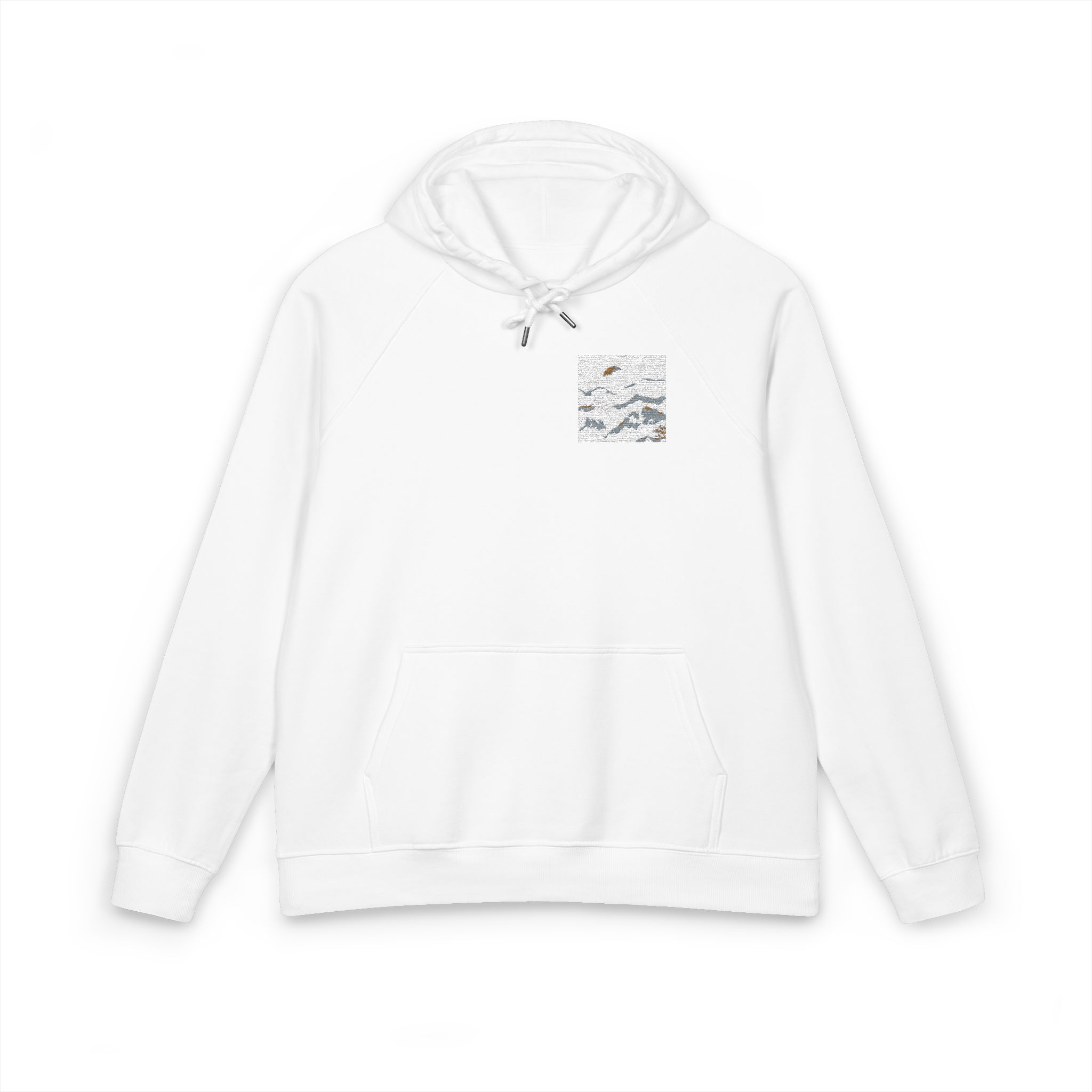 Watercolor Chinese Style Unisex Eco Raglan Hoodie Embroidery