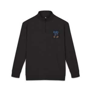 Cycling Skeleton 2 With Text Illustration Unisex Fleece Pullover Embroidery