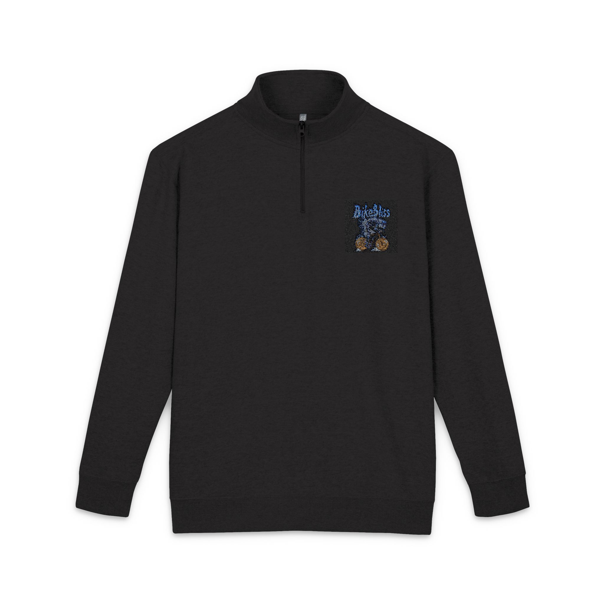 Cycling Skeleton 2 With Text Illustration Unisex Fleece Pullover Embroidery