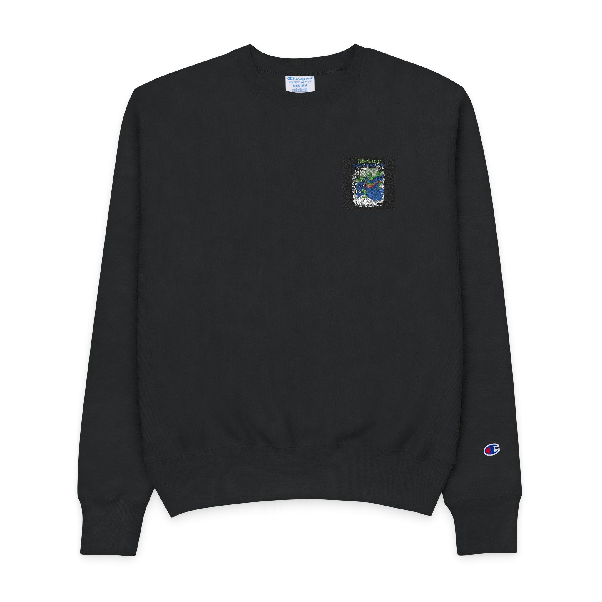 Fujin Japanese Mythology With Text Illustration Mens Champion Crewneck Sweatshirt