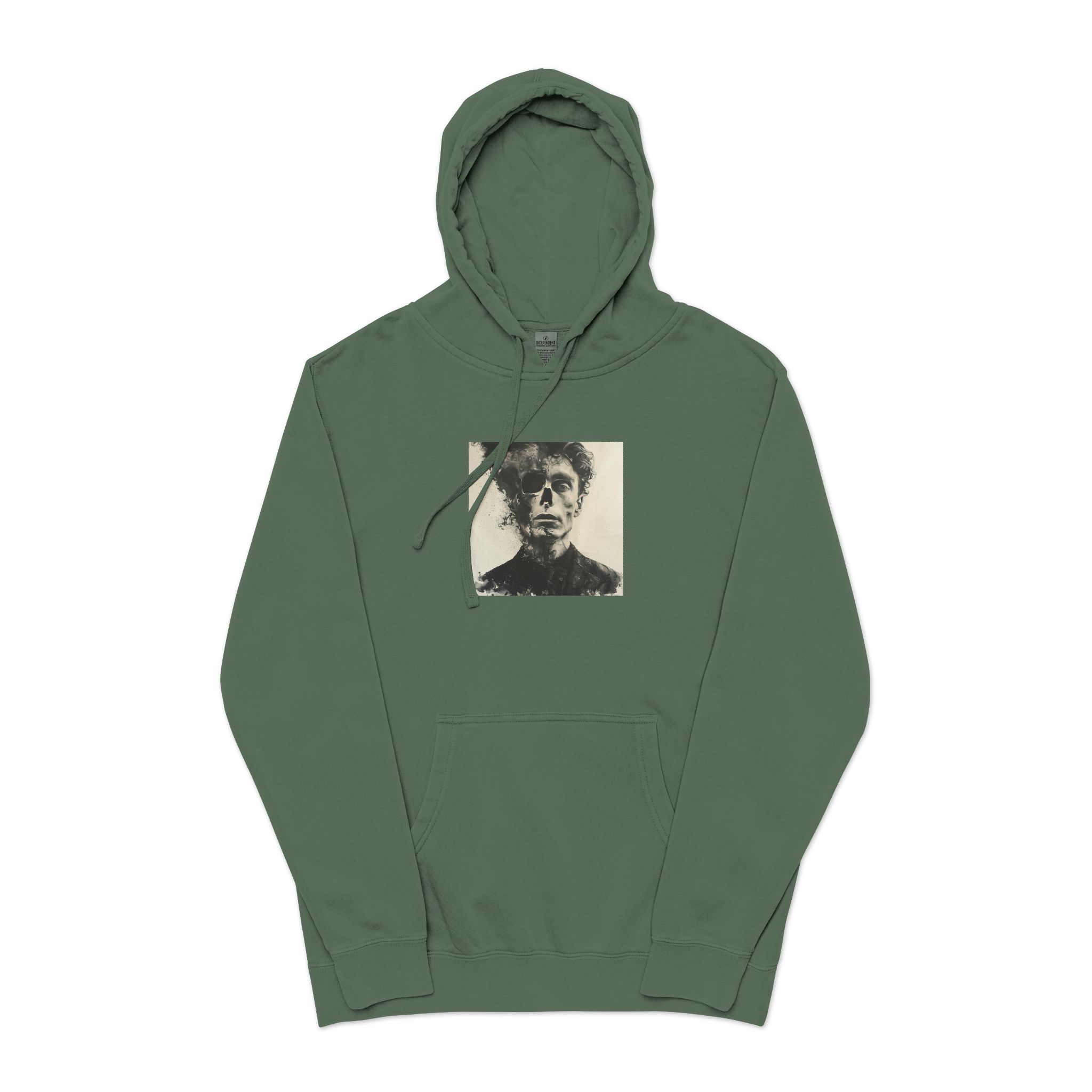 Surreal Skull Unisex Pigment Dyed Hoodie Embroidery - Image 13