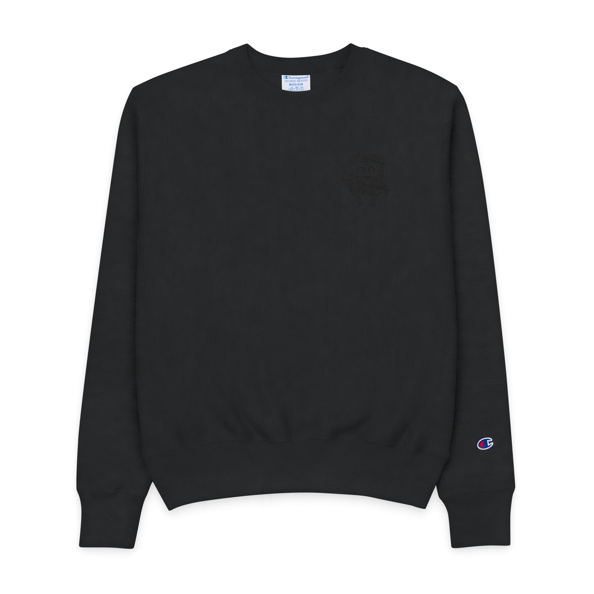 Minimal Funny Cartoon Character Vector Silhouette Silhouette Black Color White Background 43 Mens Champion Crewneck Sweatshirt