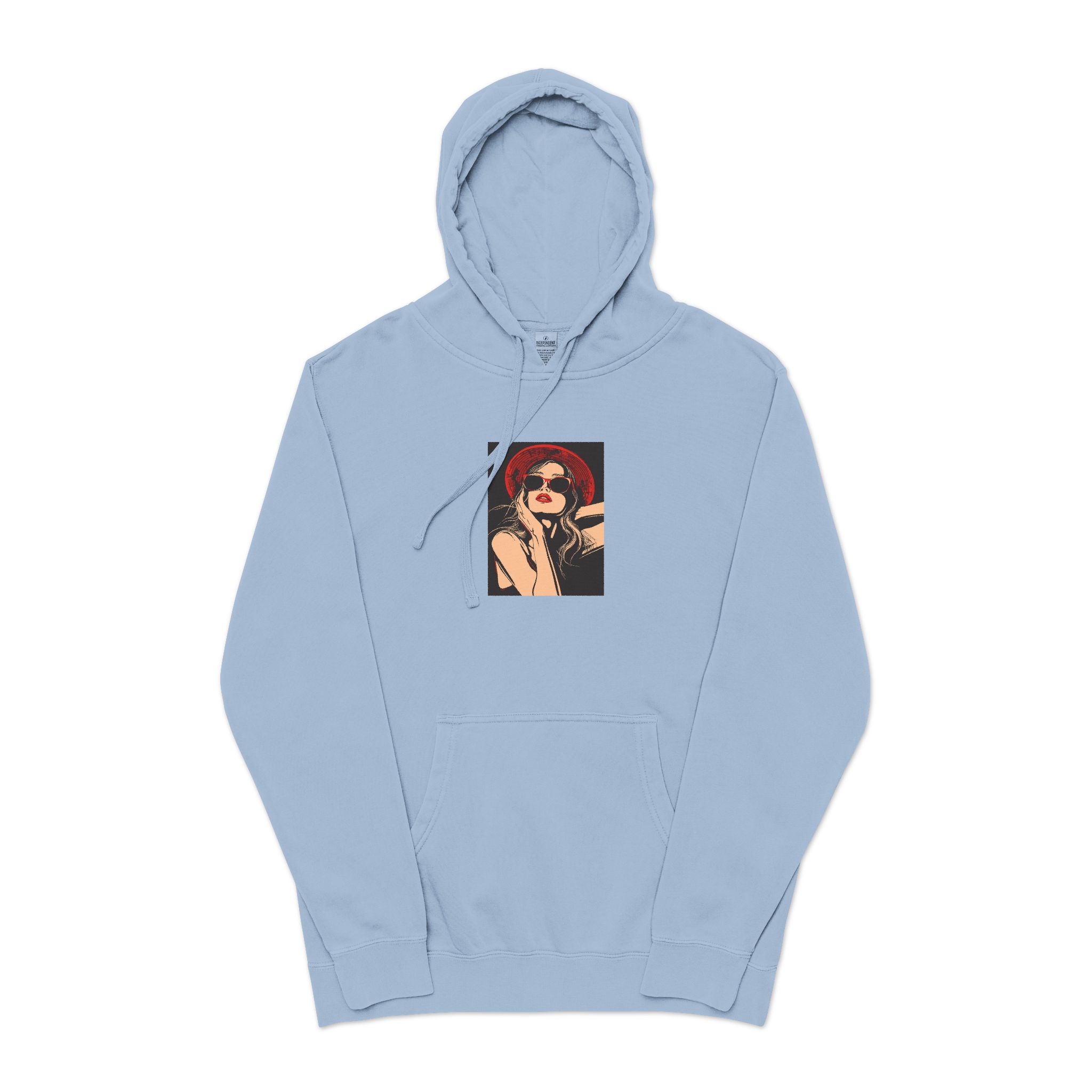 Woman With Sunglasses Unisex Pigment Dyed Hoodie Embroidery - Image 17