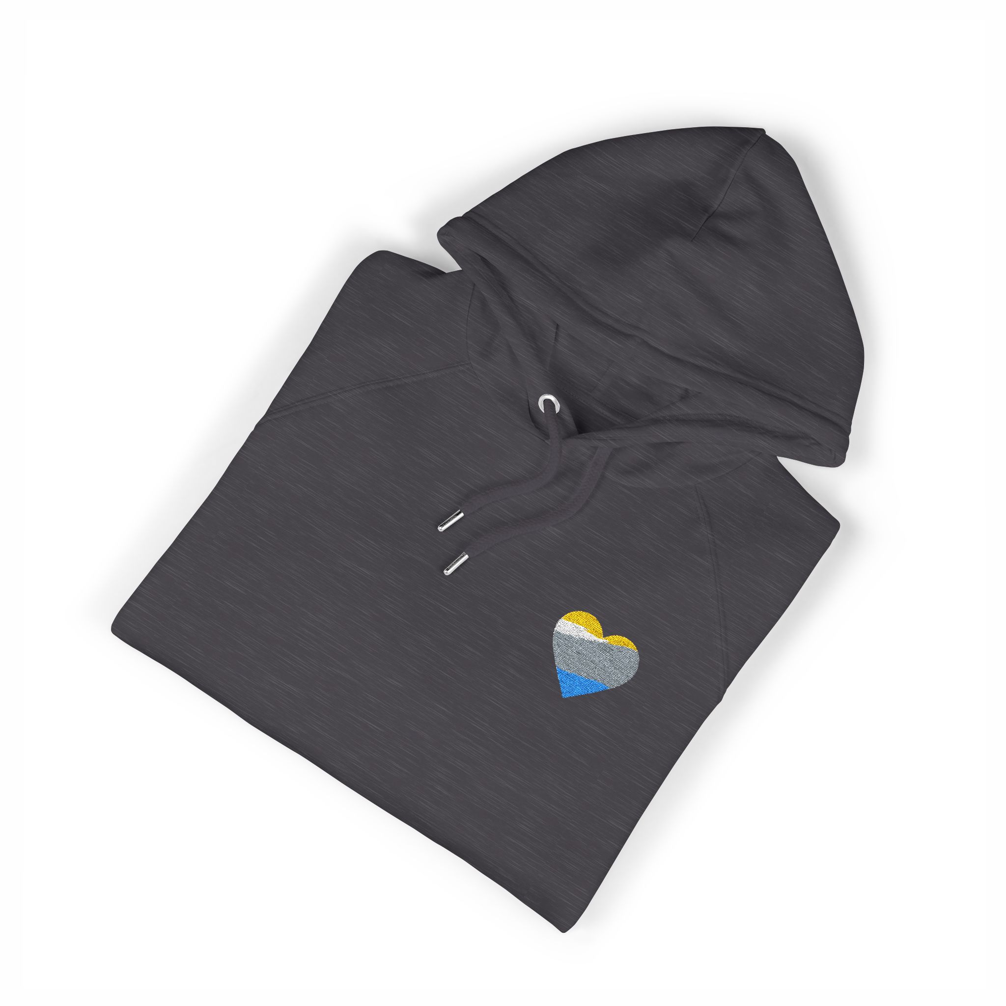 Gradient Heart Shape Unisex Eco Raglan Hoodie Embroidery - Image 11