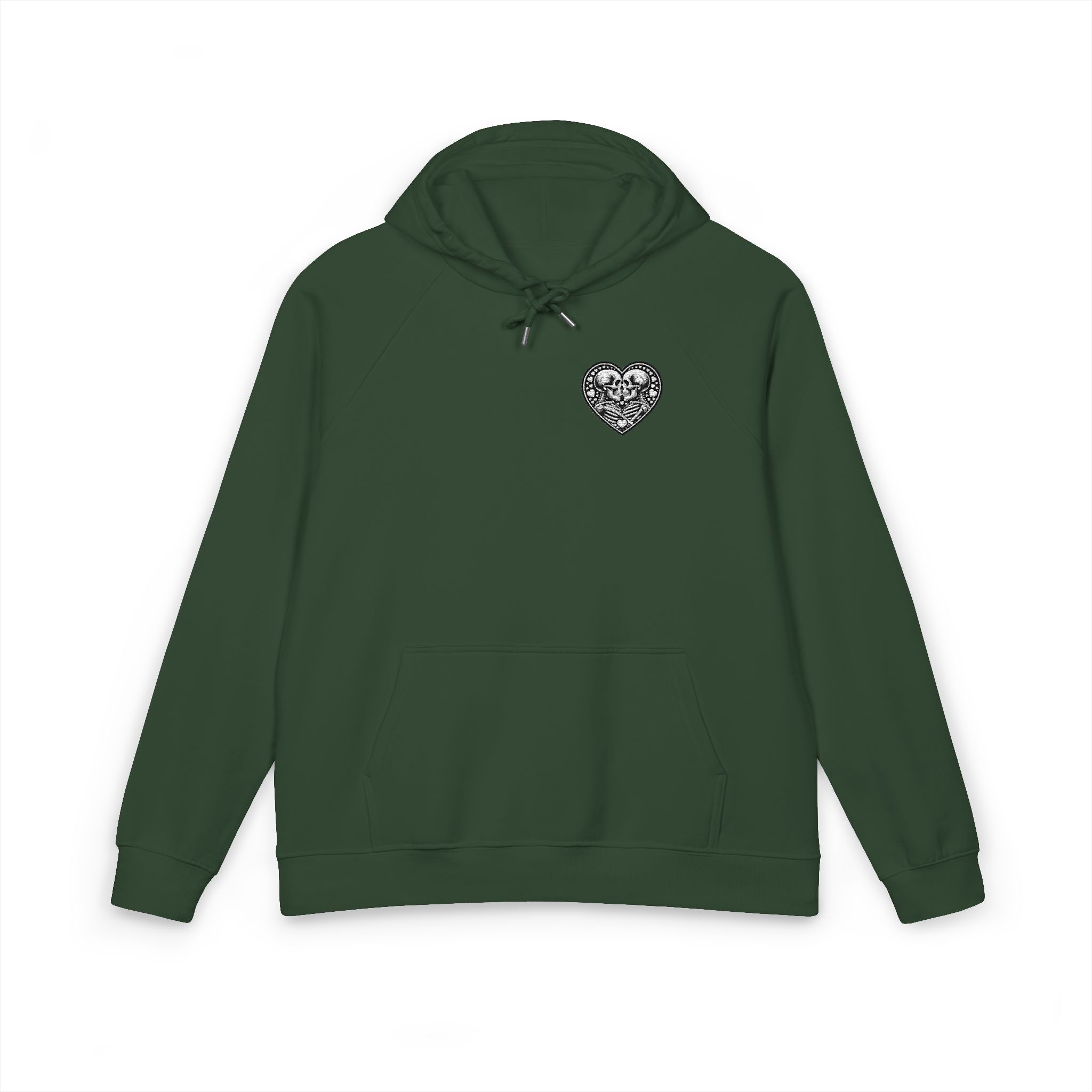 Happy Valentines Day Vector Silhouette Valentines Holiday Vibes Unisex Eco Raglan Hoodie Embroidery - Image 13