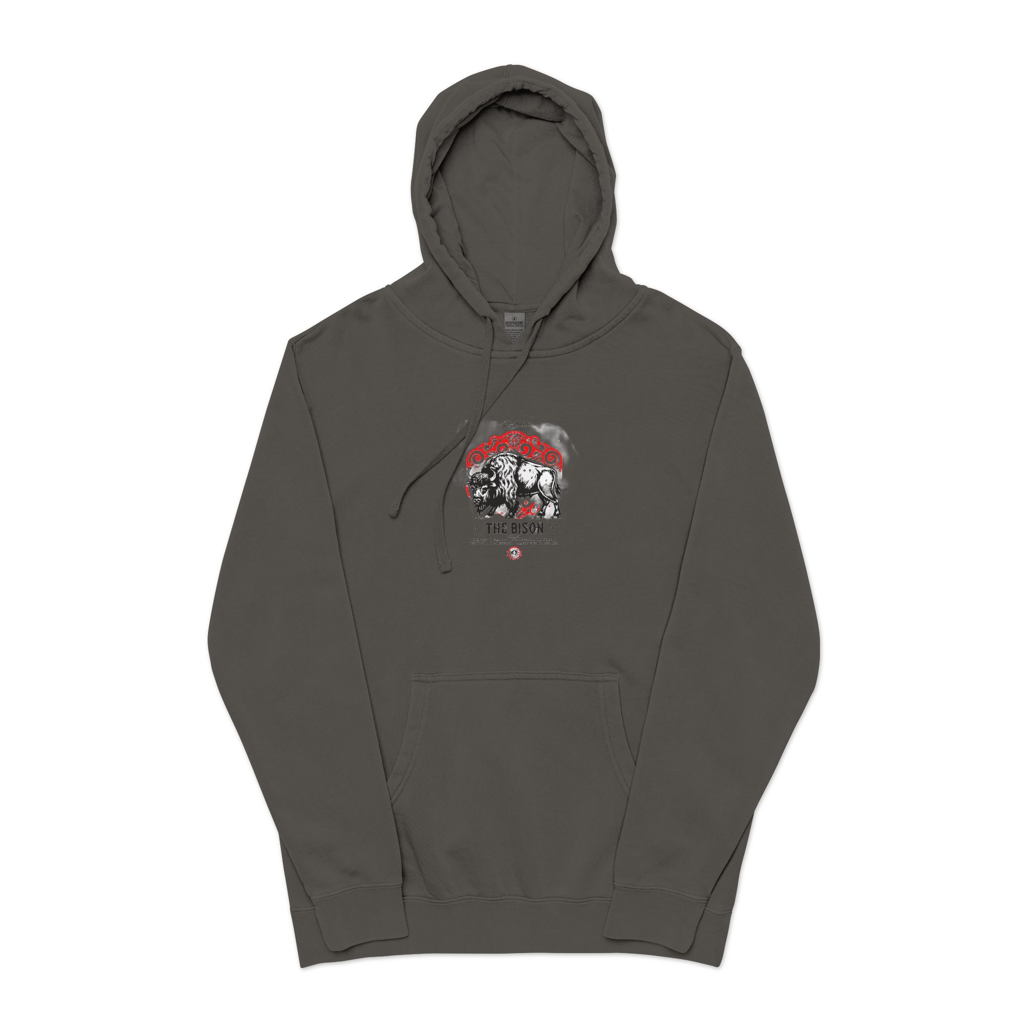 The Bison Unisex Pigment Dyed Hoodie Embroidery - Image 25