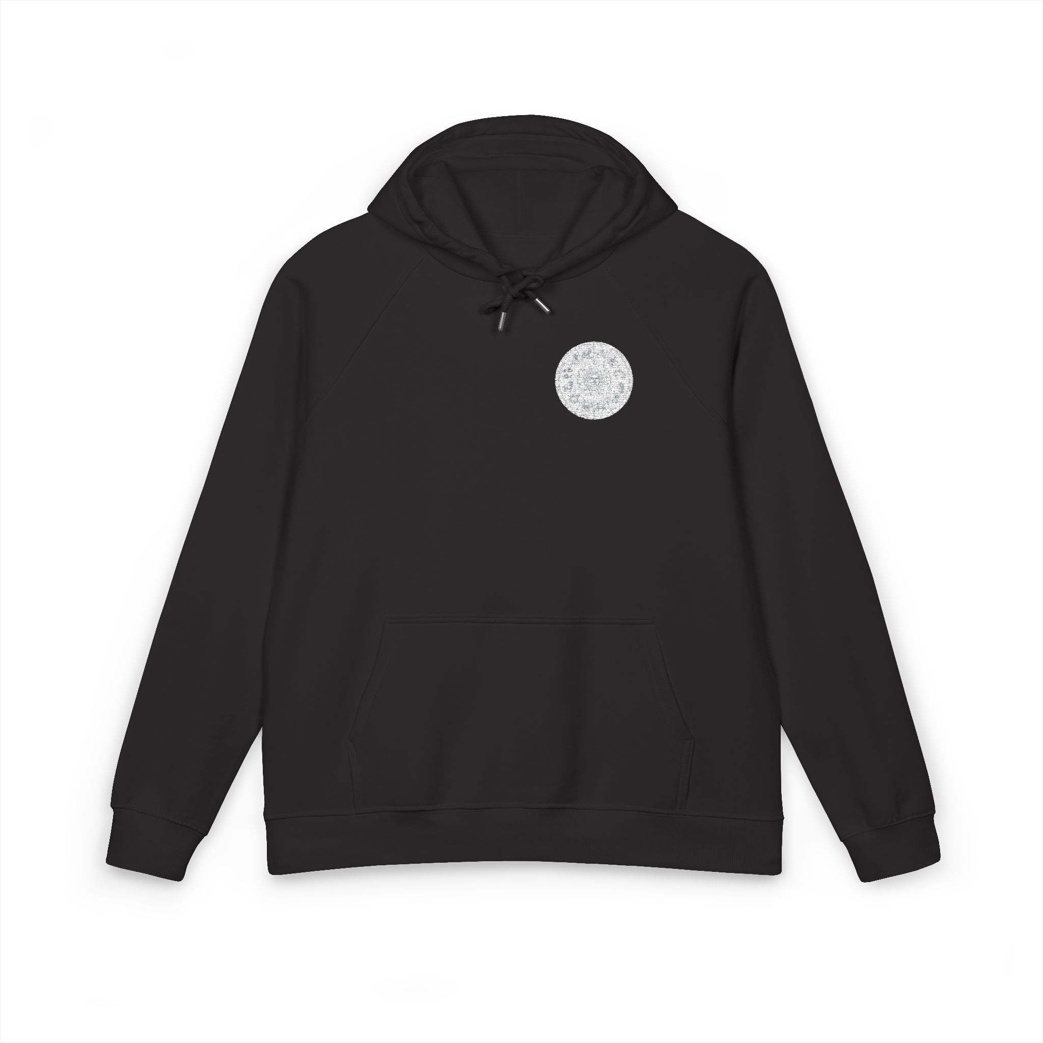 Zodiac Circle Horoscope Drawing Engraving Style Zodiac Wheel With Astrological Sy Unisex Eco Raglan Hoodie Embroidery - Image 17