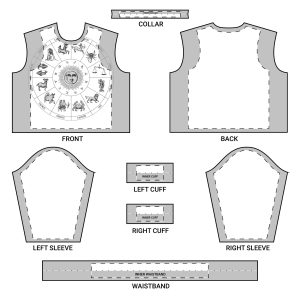 Zodiac Circle Horoscope Drawing Engraving Style Zodiac Wheel With Astrological Sy Mens Crewneck Long Sleeve Sweatshirt Aop