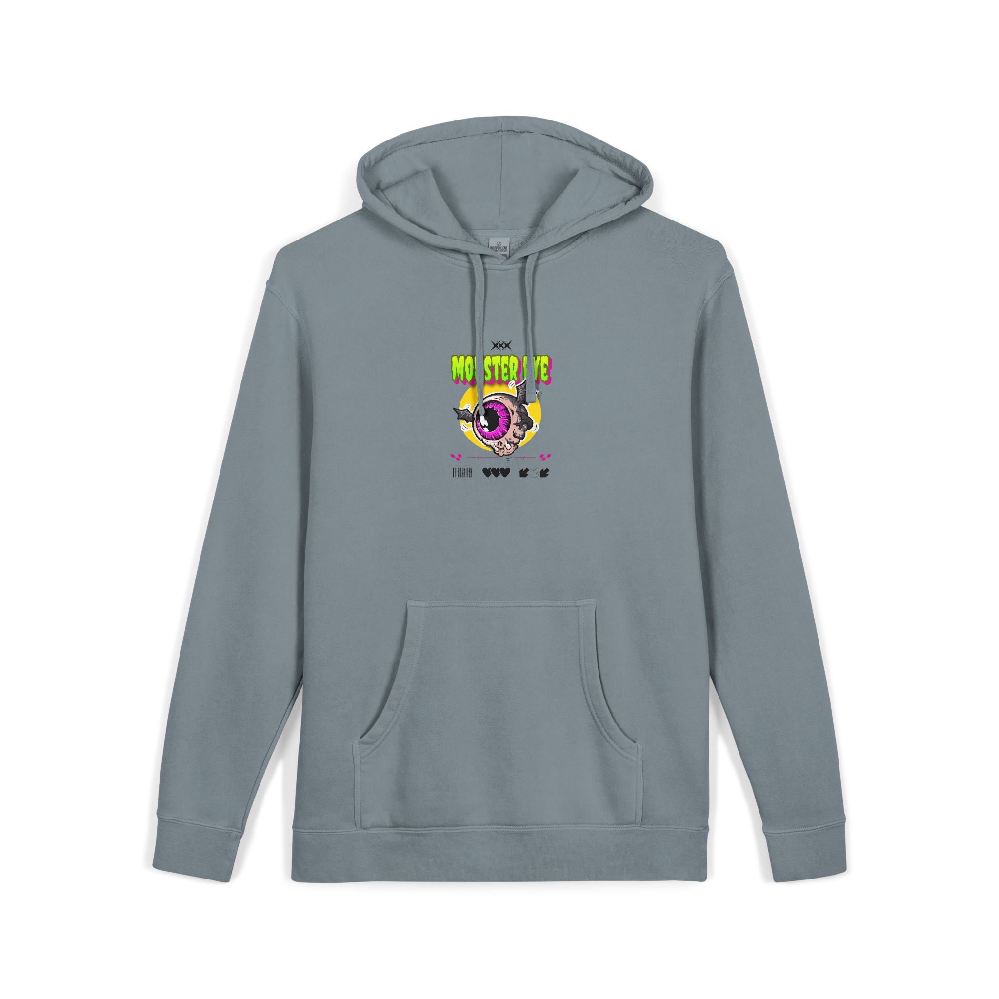 Typography Tshirt Design Monster Eye Unisex Pigment Dyed Hoodie Embroidery - Image 23